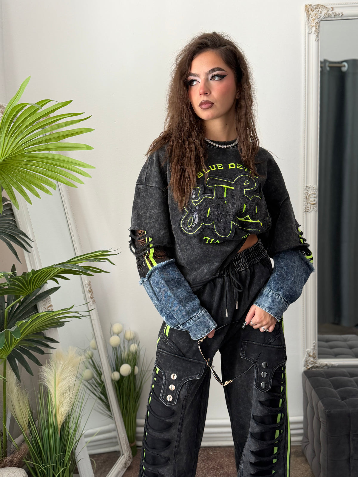 Compleu KOREASTYLE green&denim