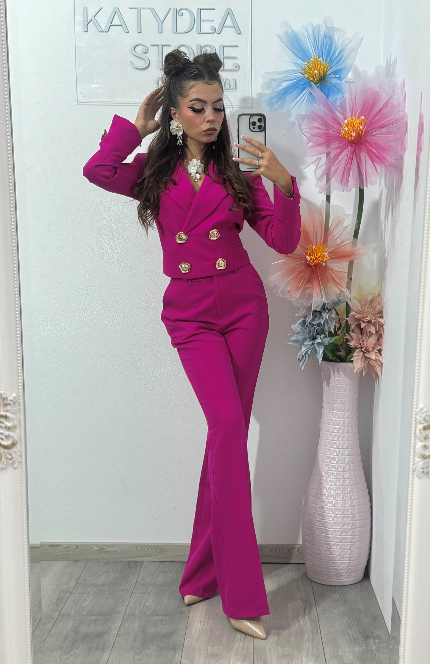 Costum elegant fucsia Alice