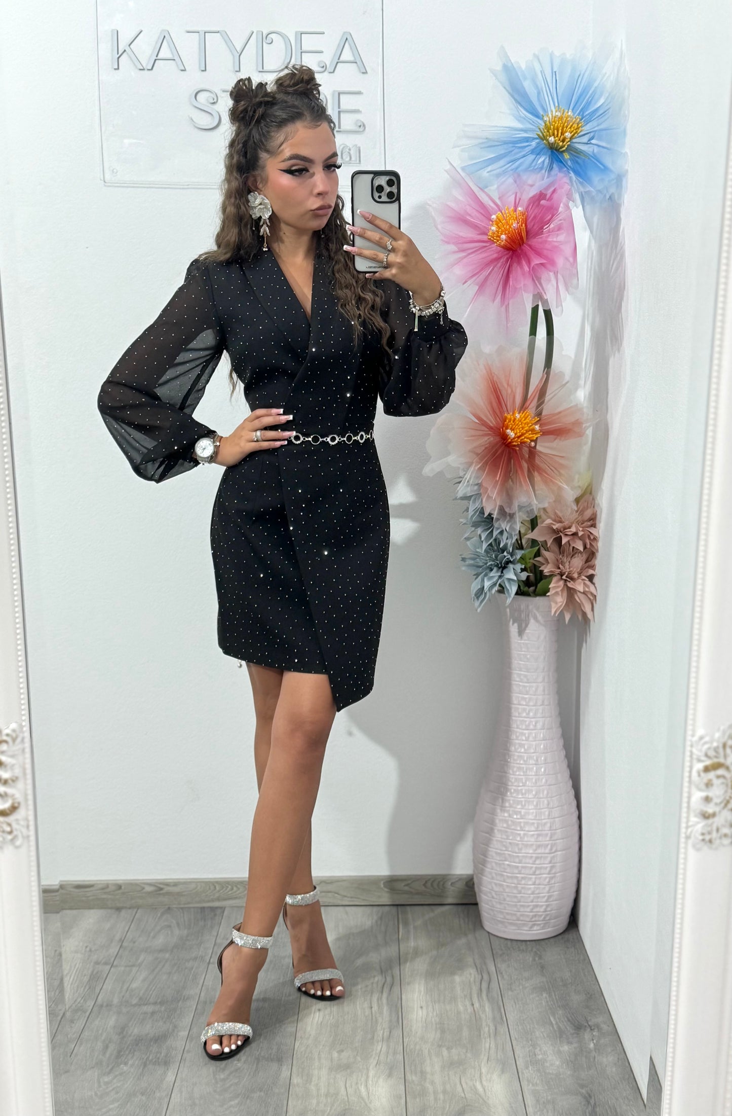 Rochie tip sacou neagră Annais