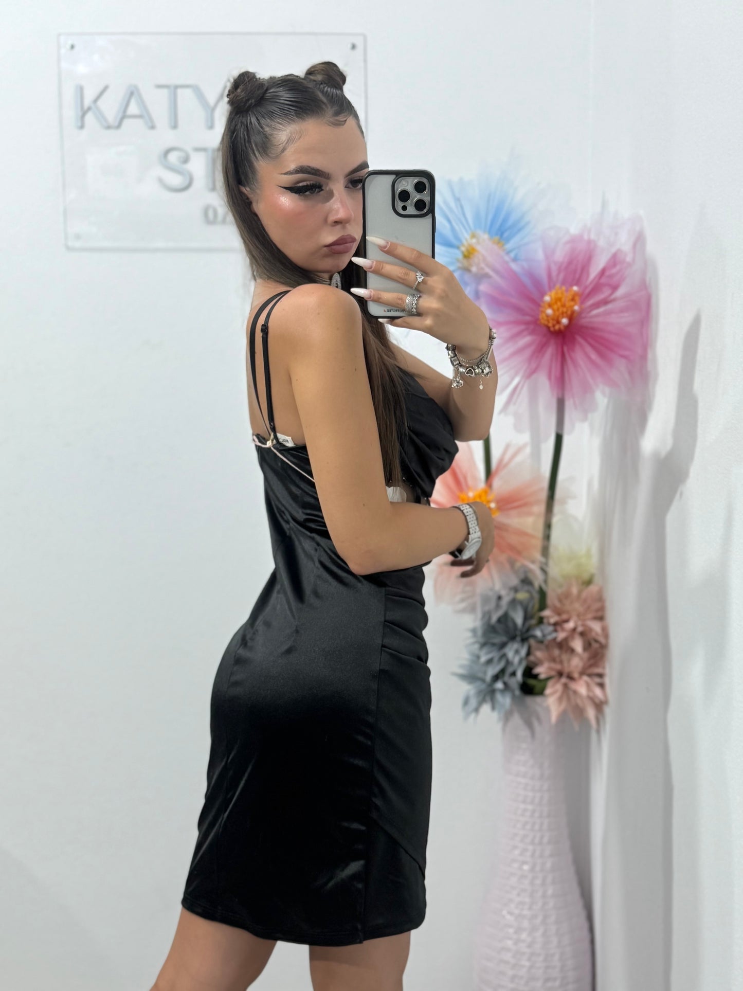 Rochie scurtă cu corset neagră Annemary
