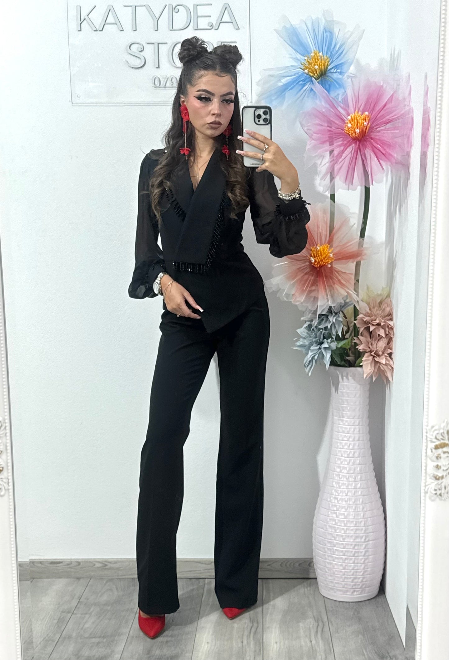Costum elegant negru Ramona