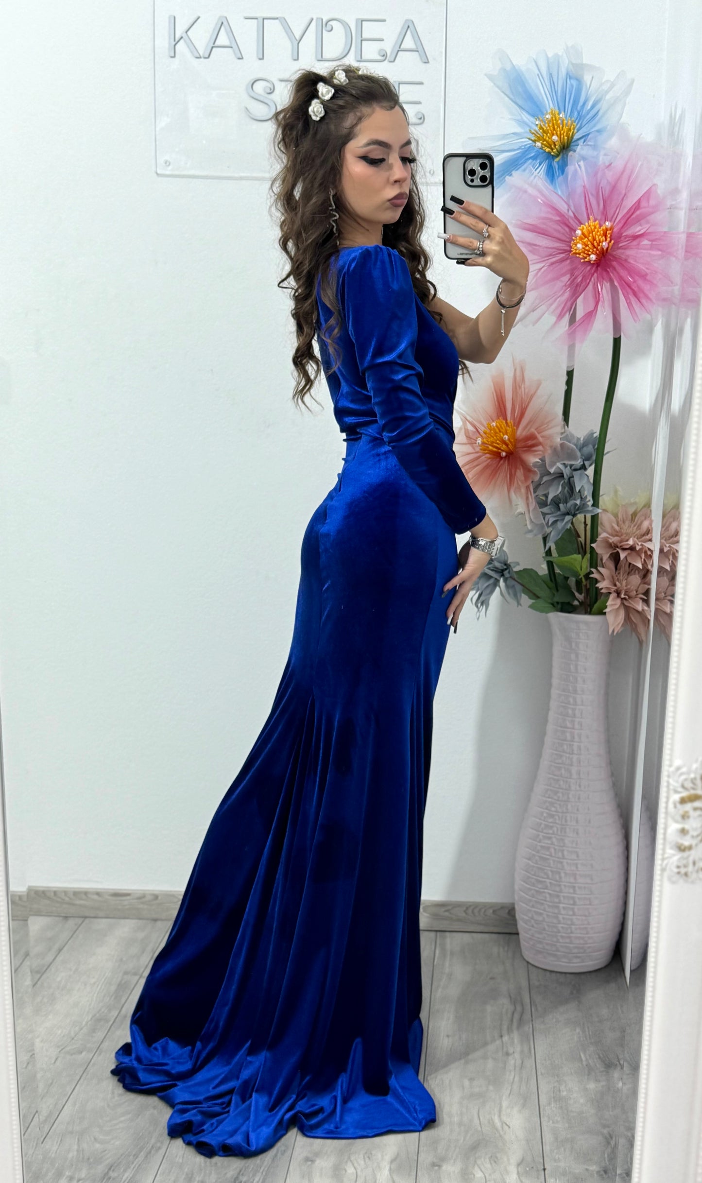 Rochie lunga din catifea Helena