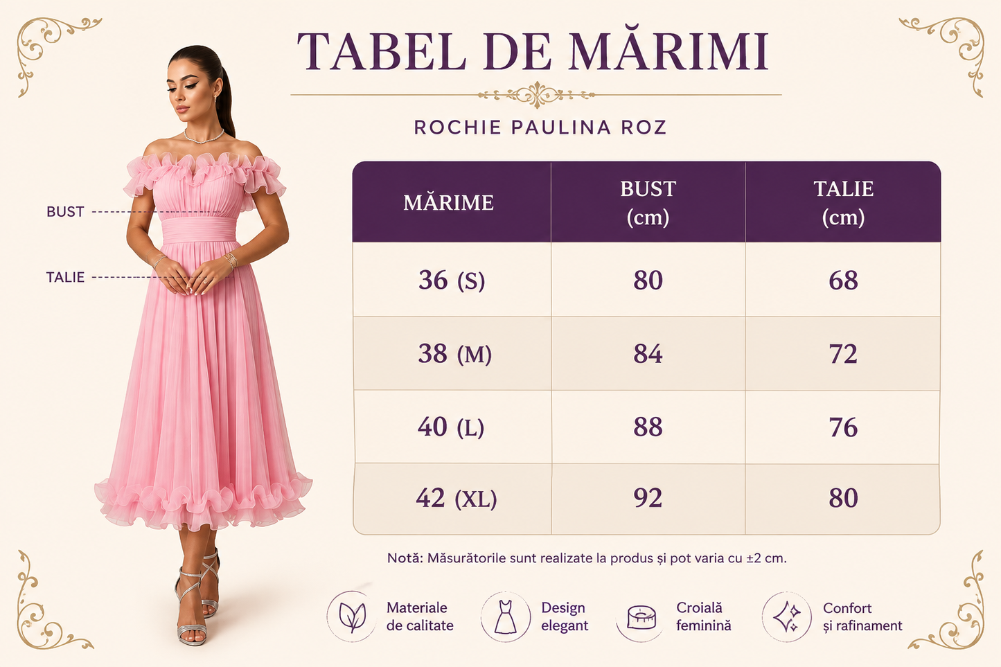 Rochie eleganta baby pink Paulinne