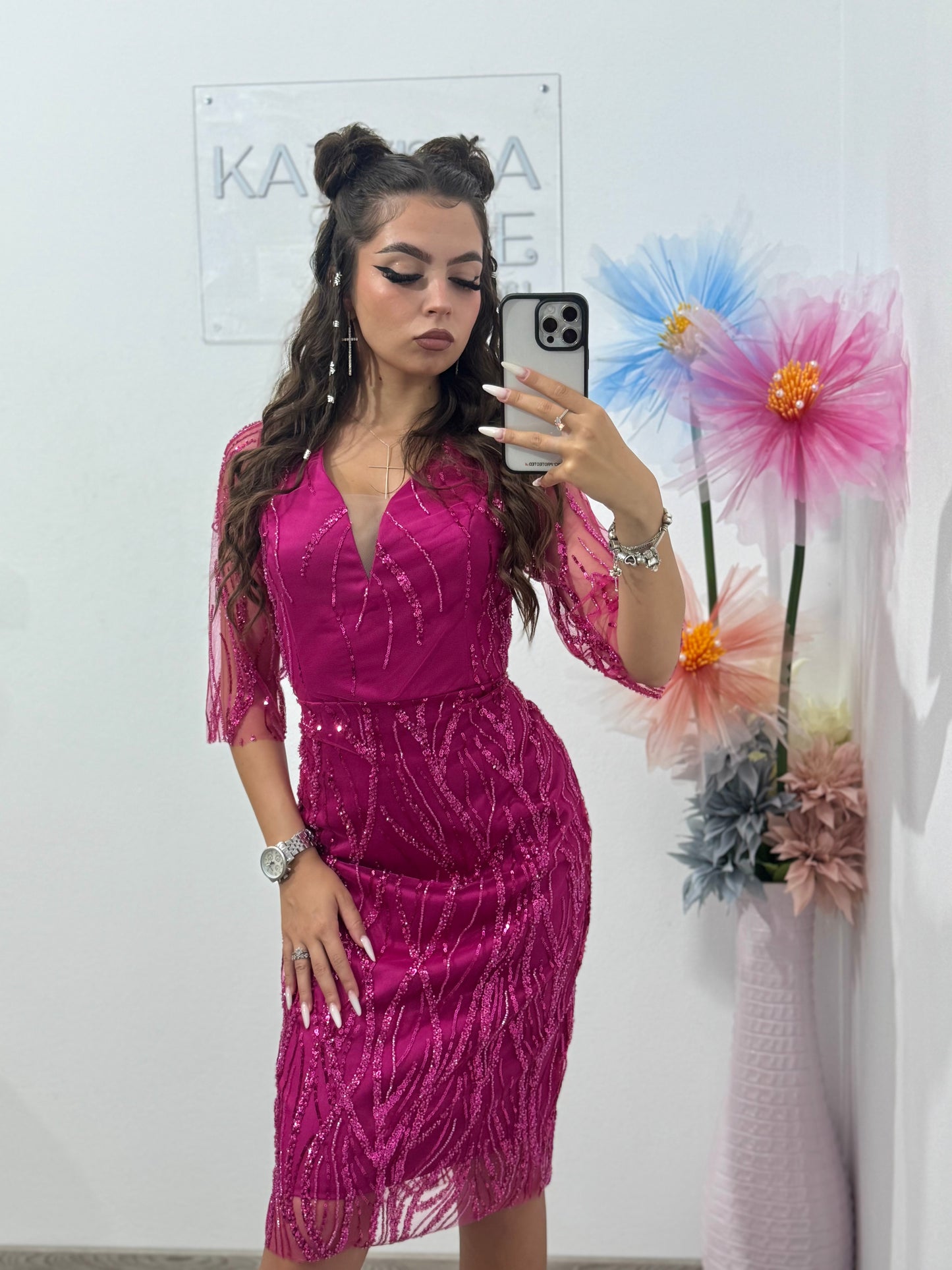 Rochie elegantă Pink Beauty