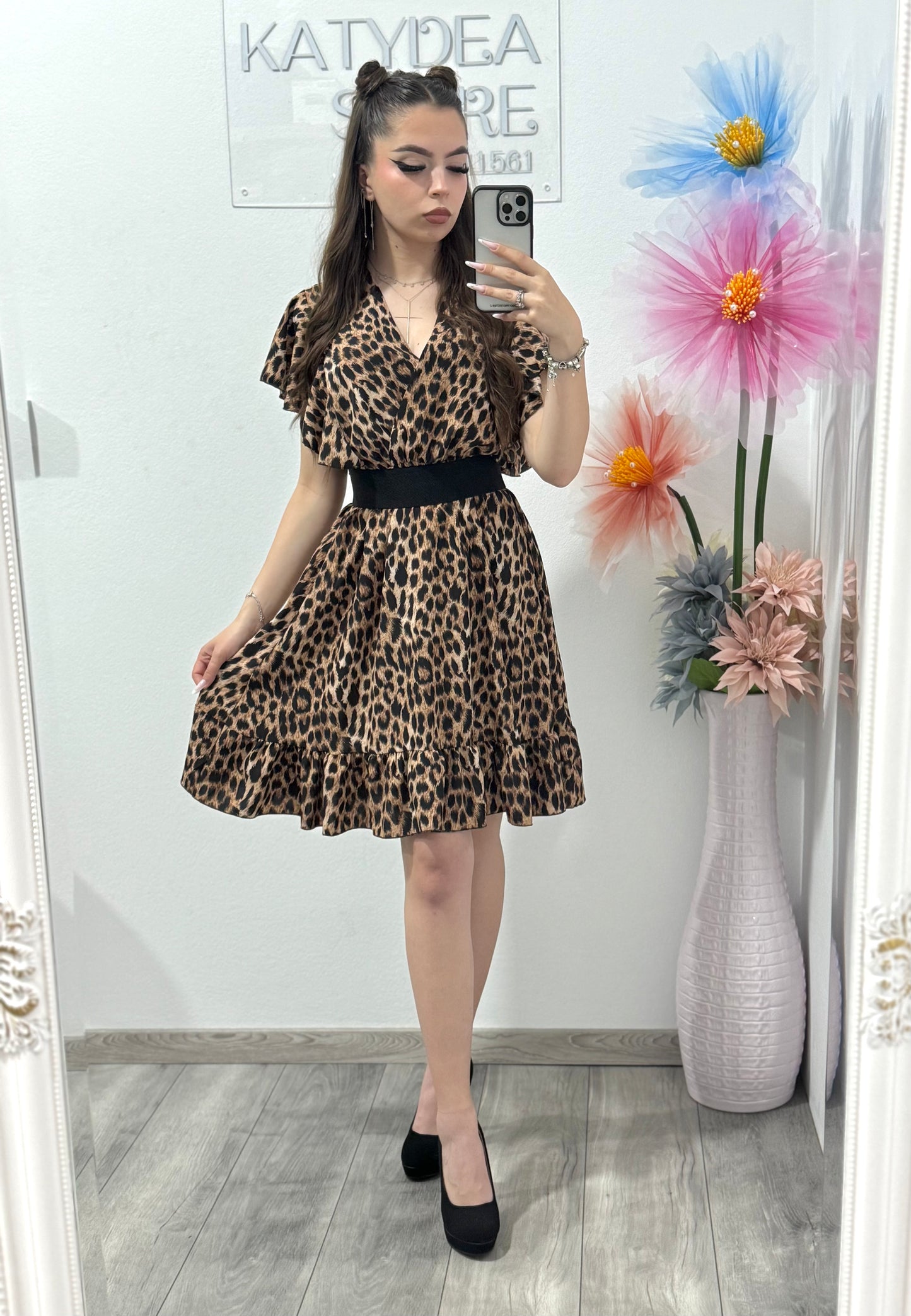 Rochie cu diverse imprimeuri Leyla