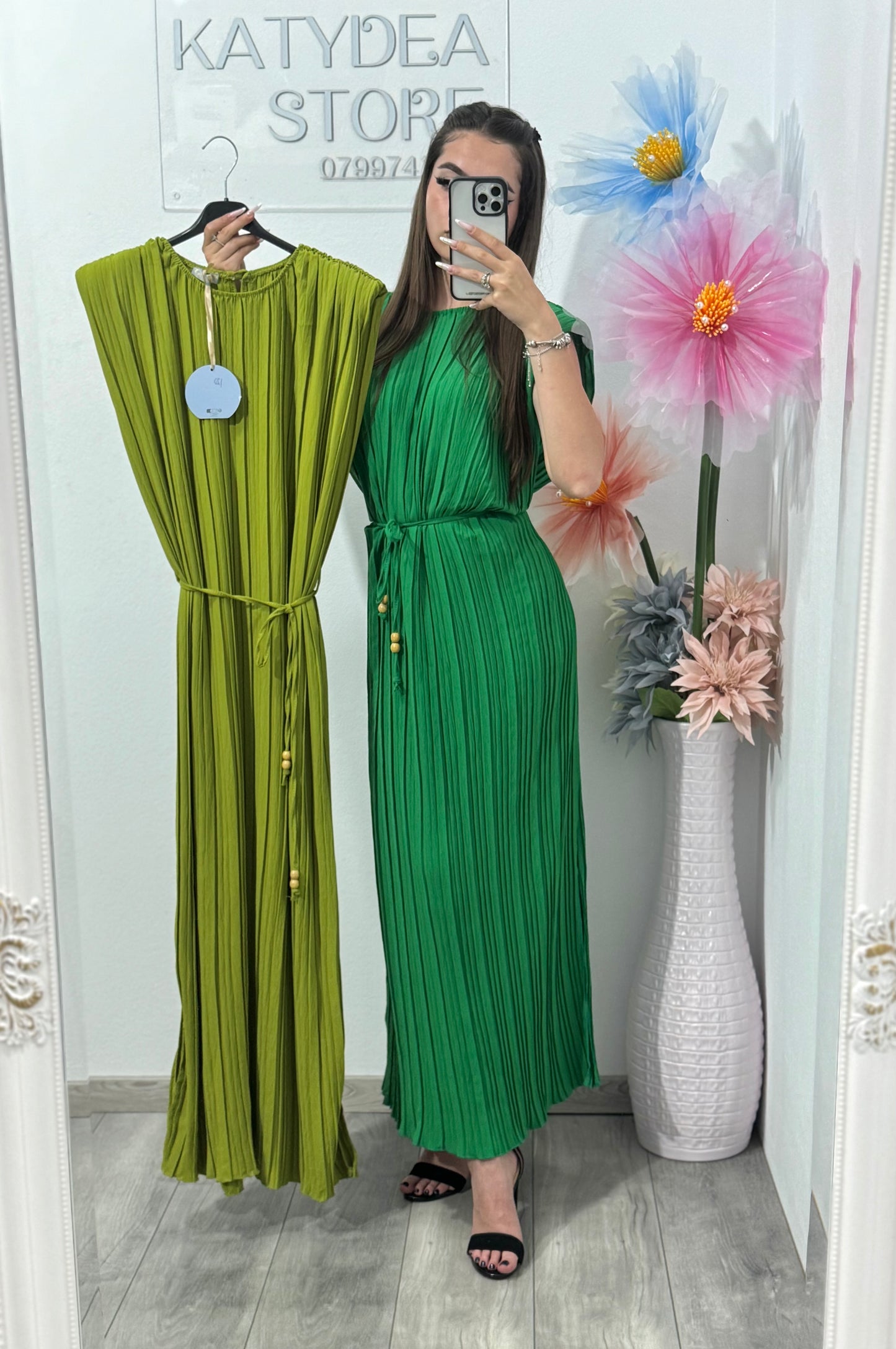 Rochie midi plisată Maria