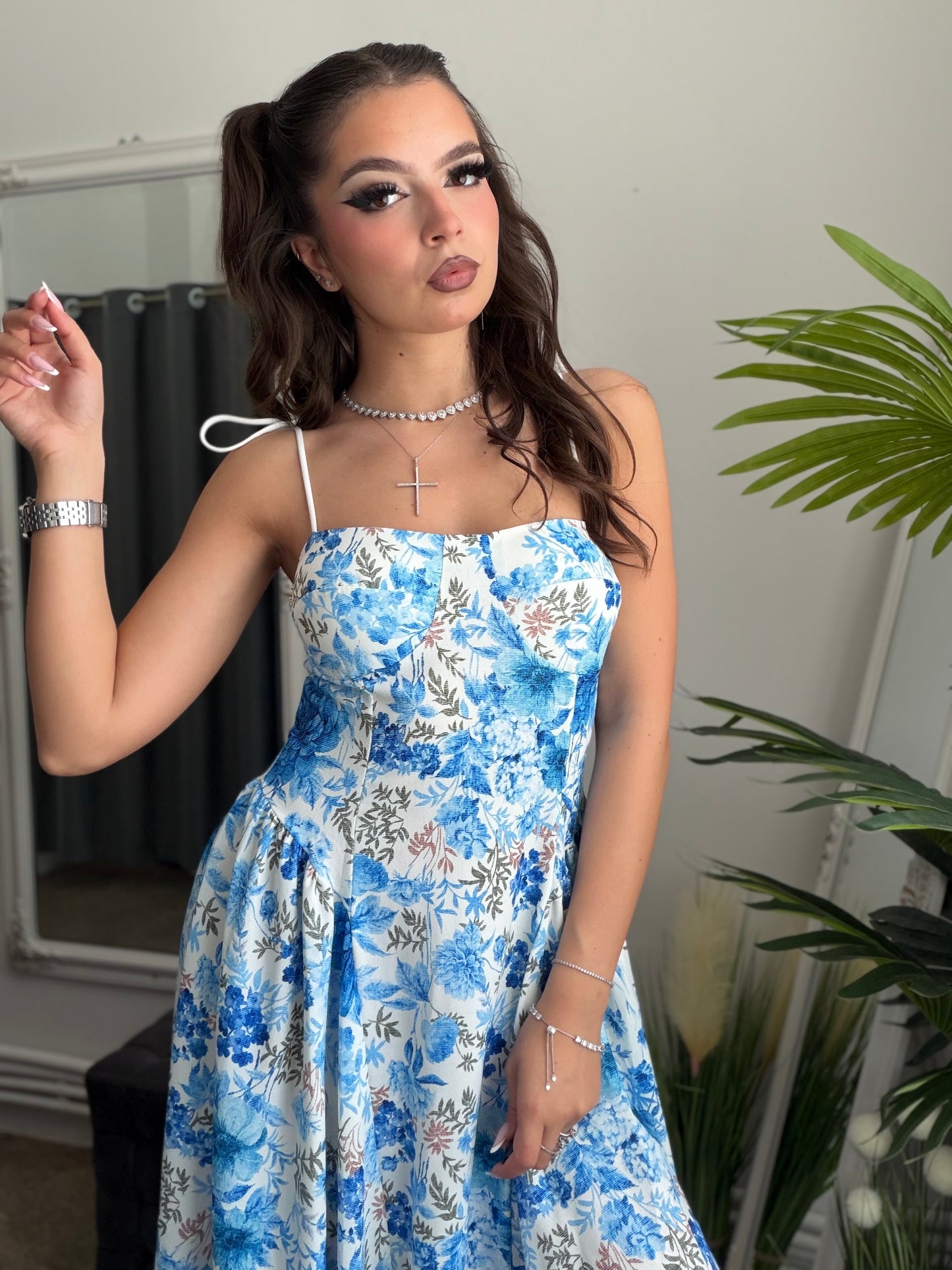 Rochie midi albastru VERA
