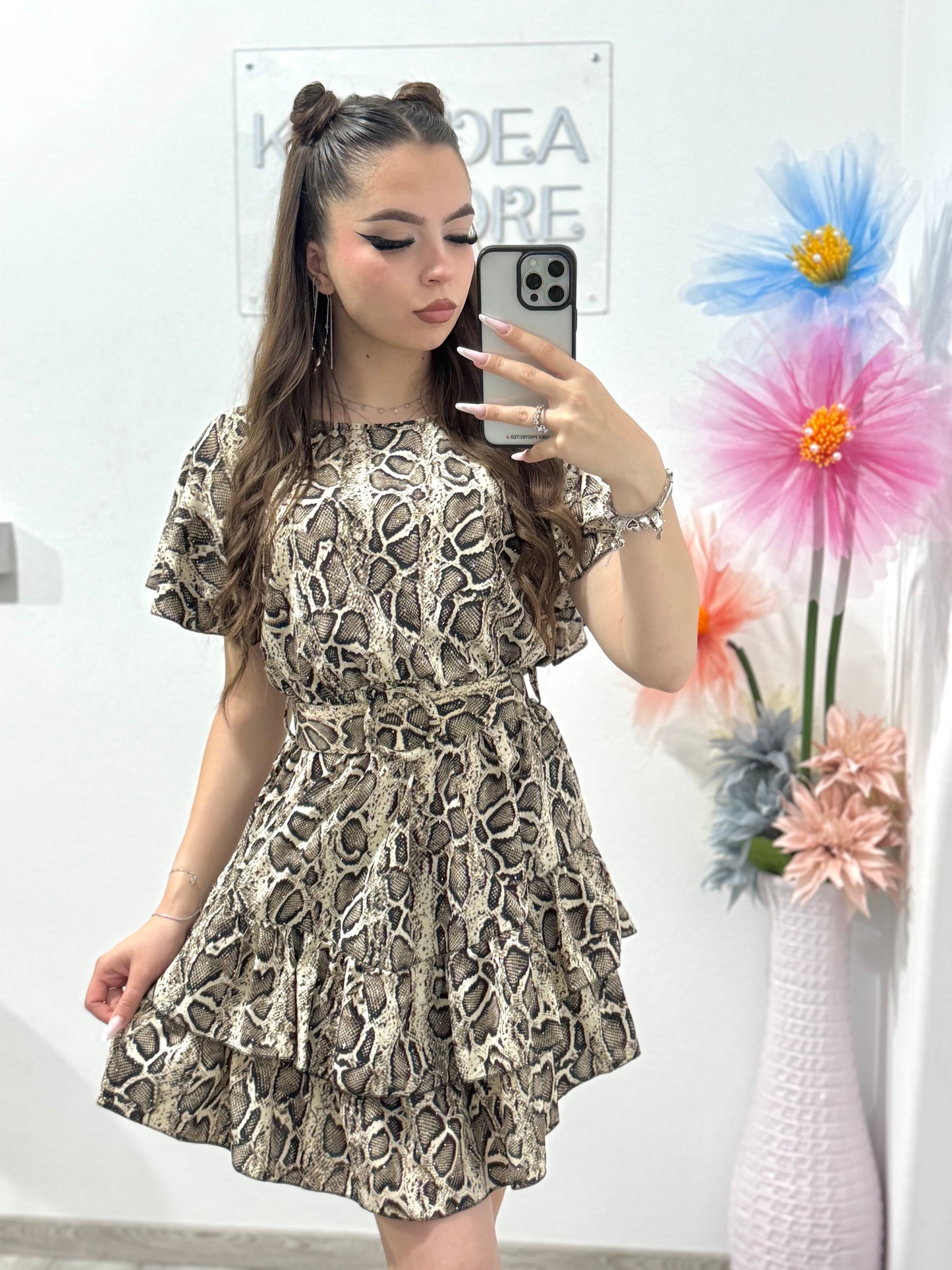 Rochie casual cu snake print Karina