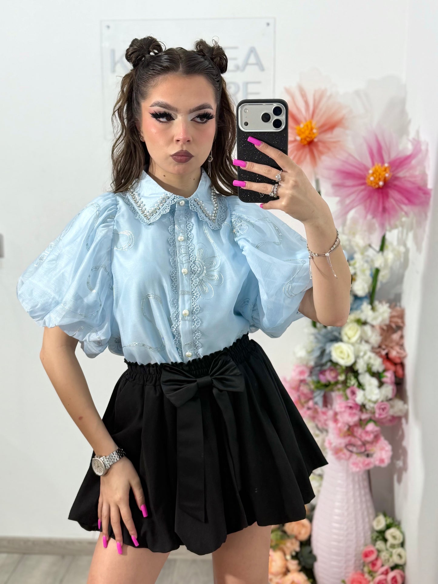 Cămașă elegantă RAMONA bleu
