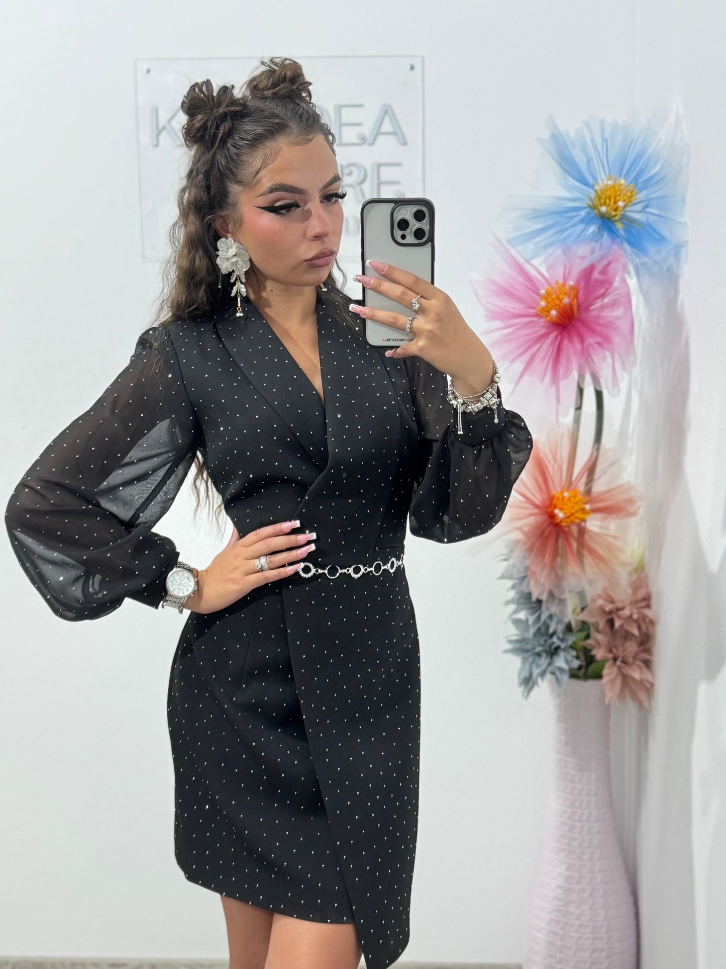Rochie tip sacou neagră Annais