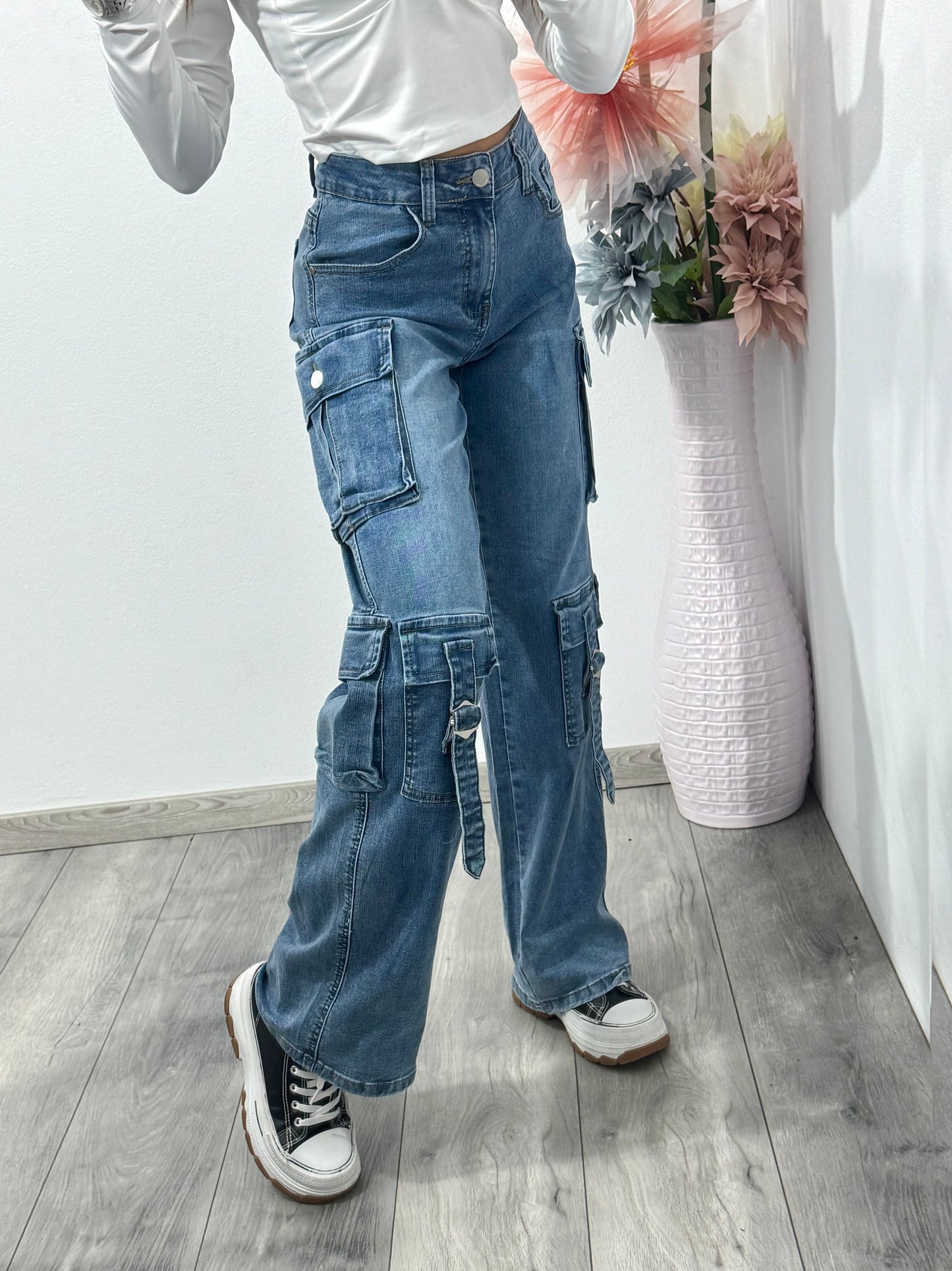Jeans WideLeg cu buzunare Denisa