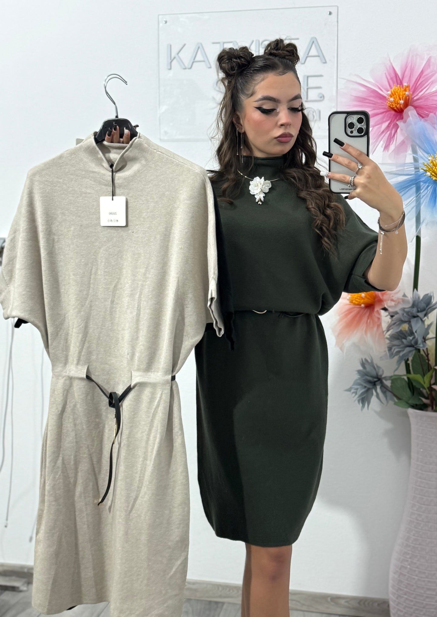 Rochie din tricot cu curea Bella