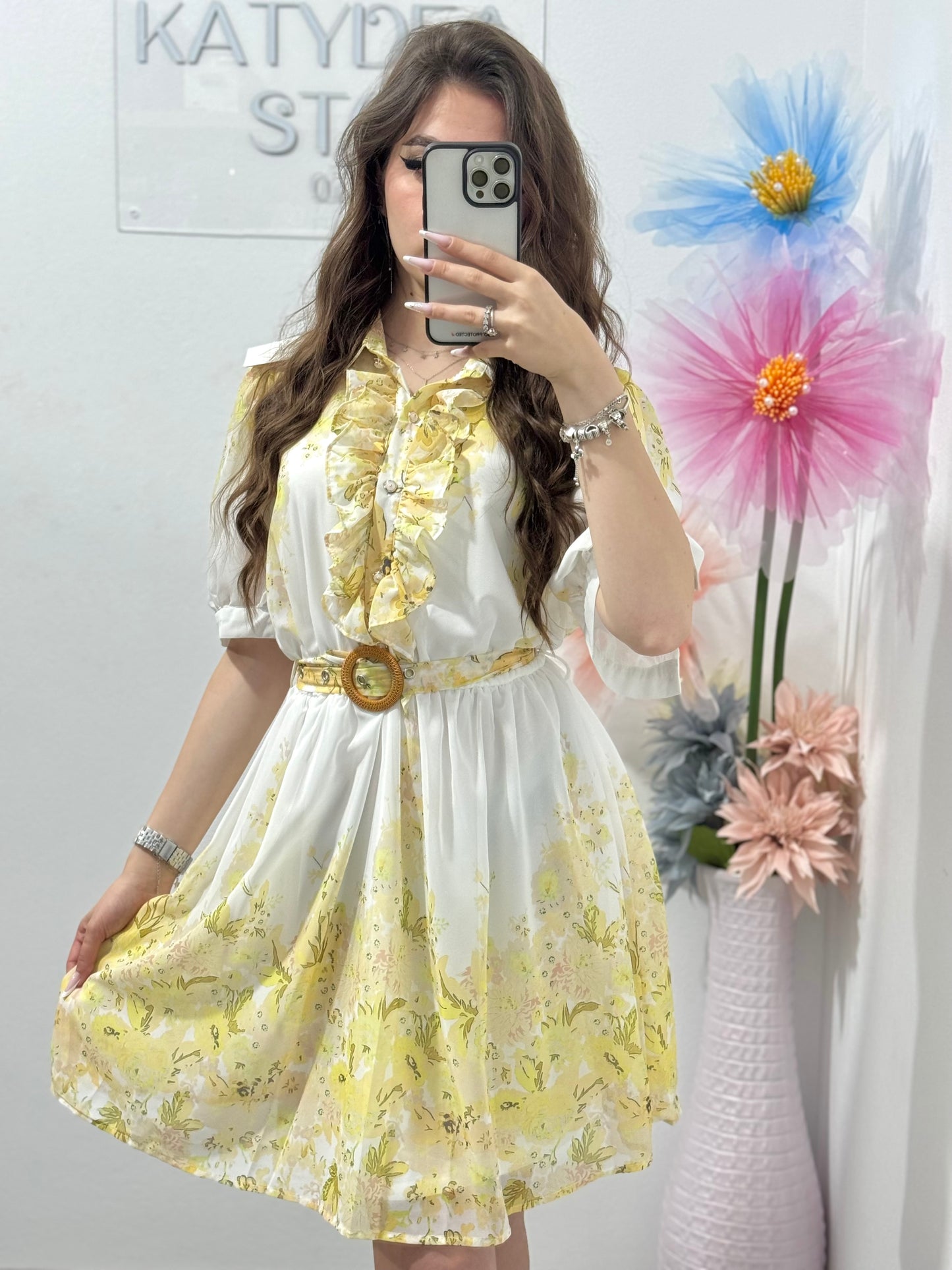 Rochie casual cu imprimeu floral Ana
