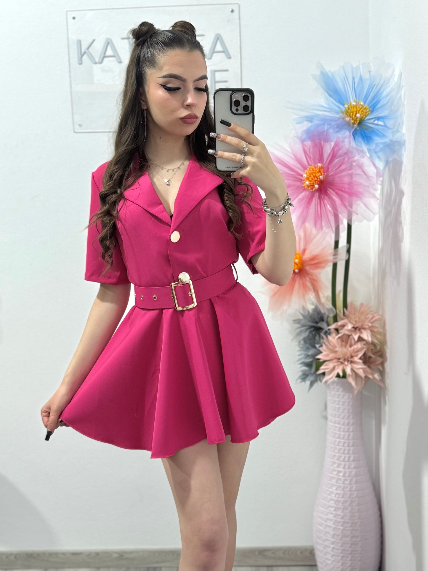 Salopetă elegantă fucsia Francesca
