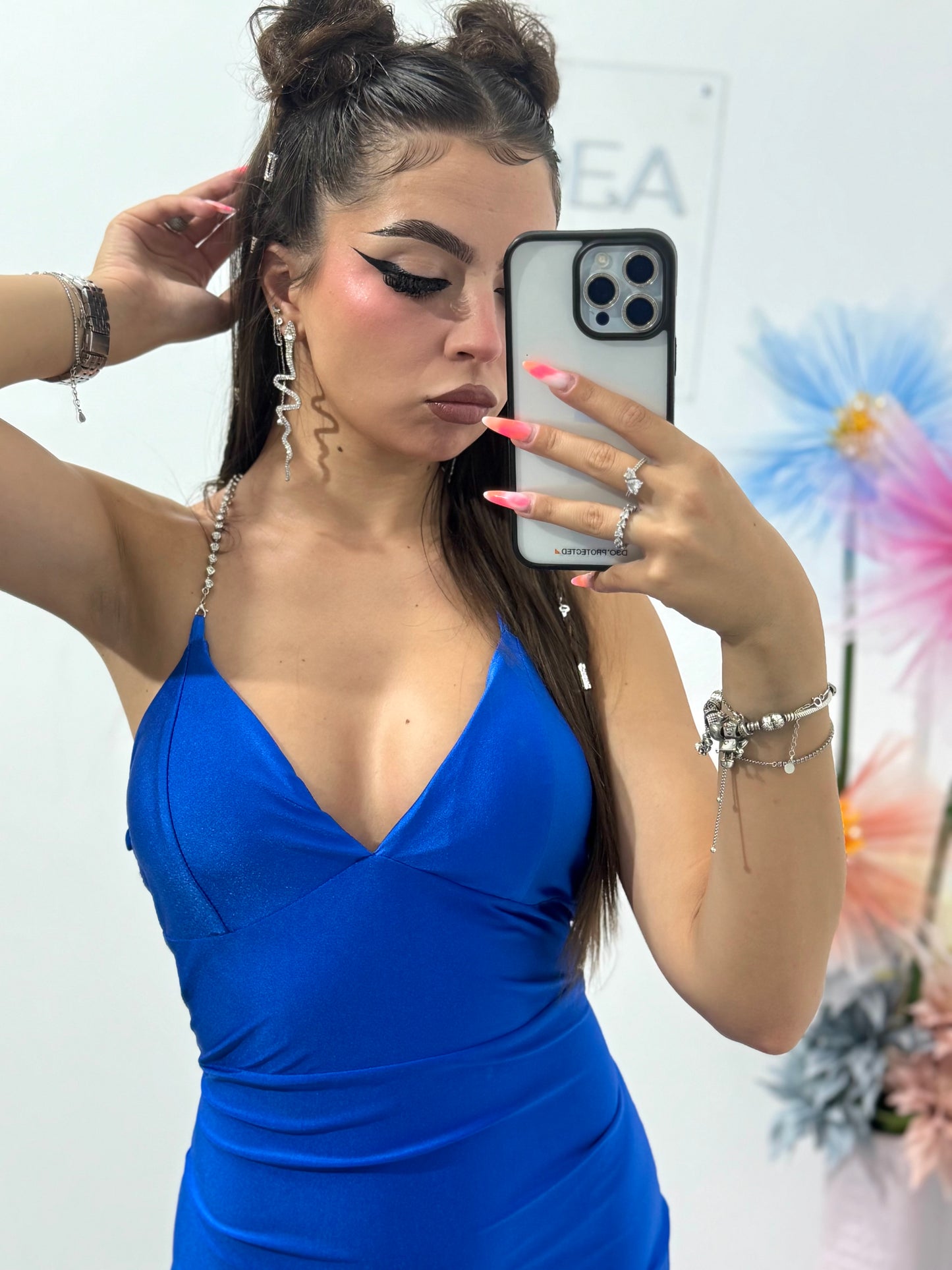 Rochie cu lanț albastru electric Katy