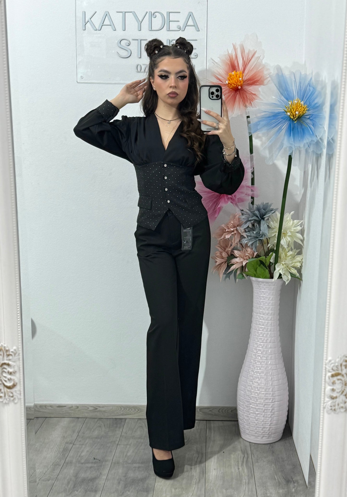 Bluză cu inserții argintii ALICE