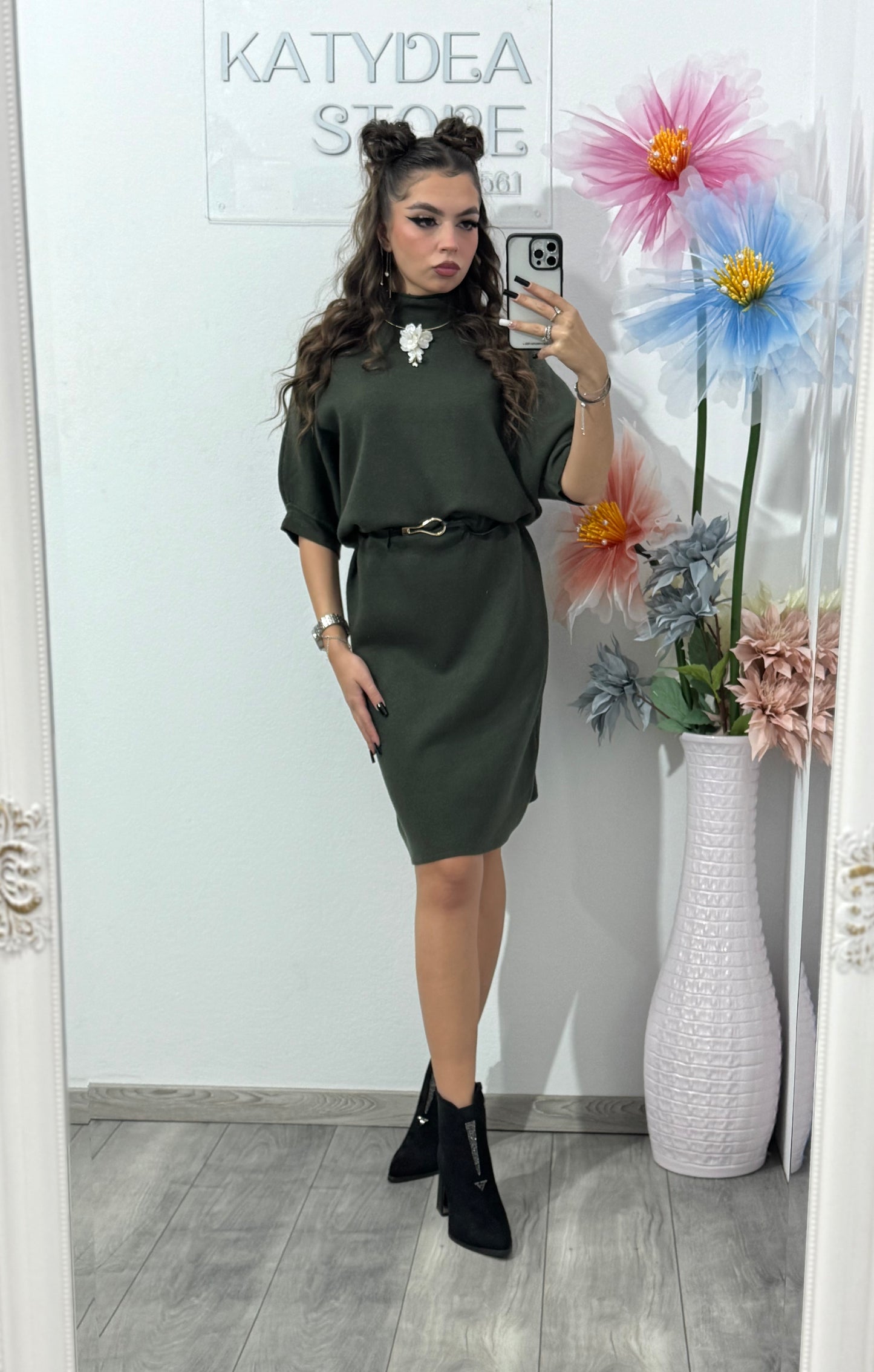 Rochie din tricot cu curea Bella