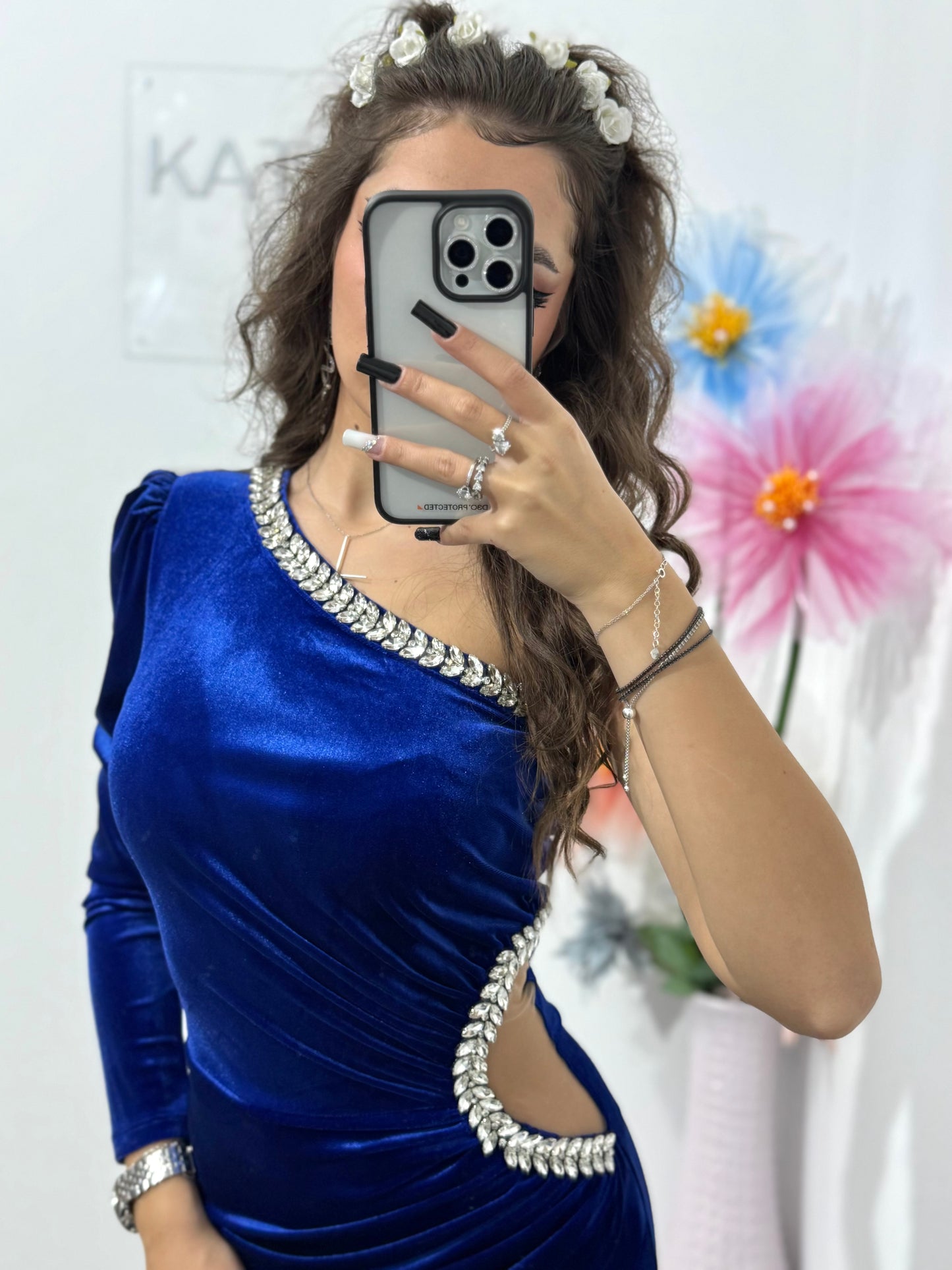 Rochie lunga din catifea Helena