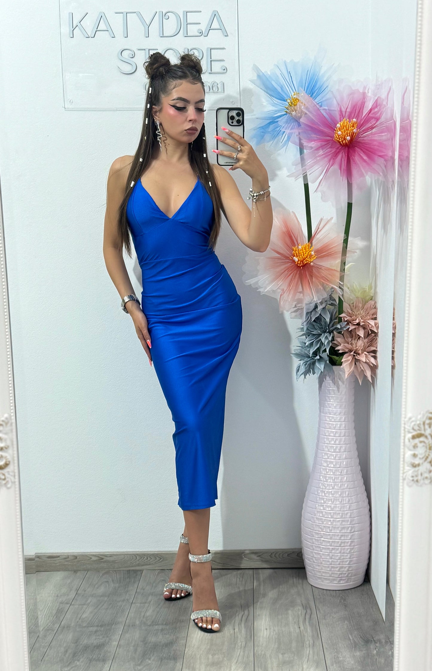 Rochie cu lanț albastru electric Katy