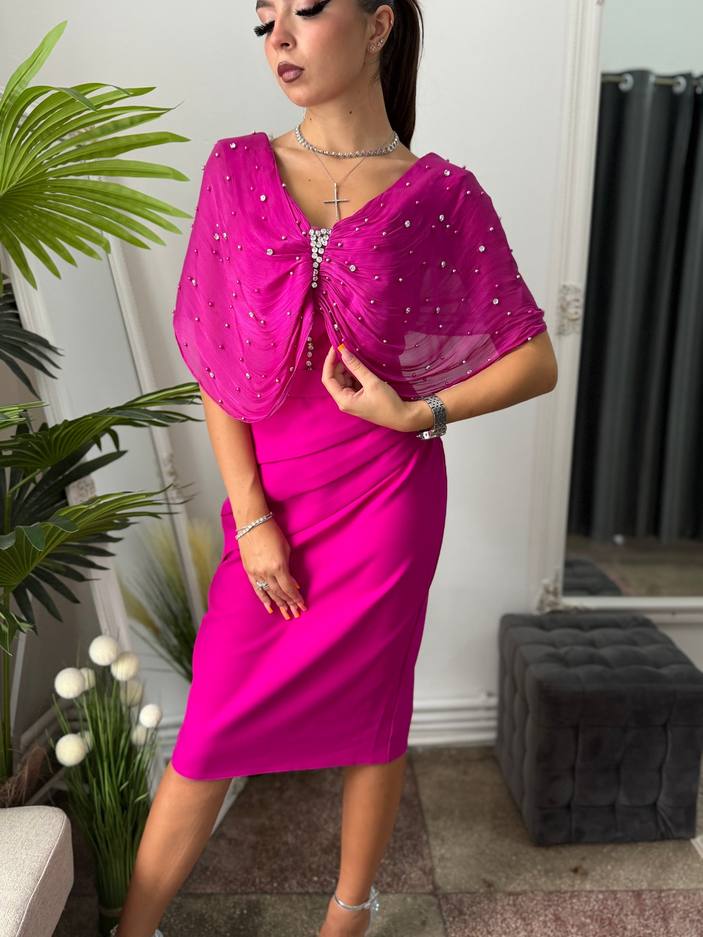 Rochie elegantă fucsia DELIA