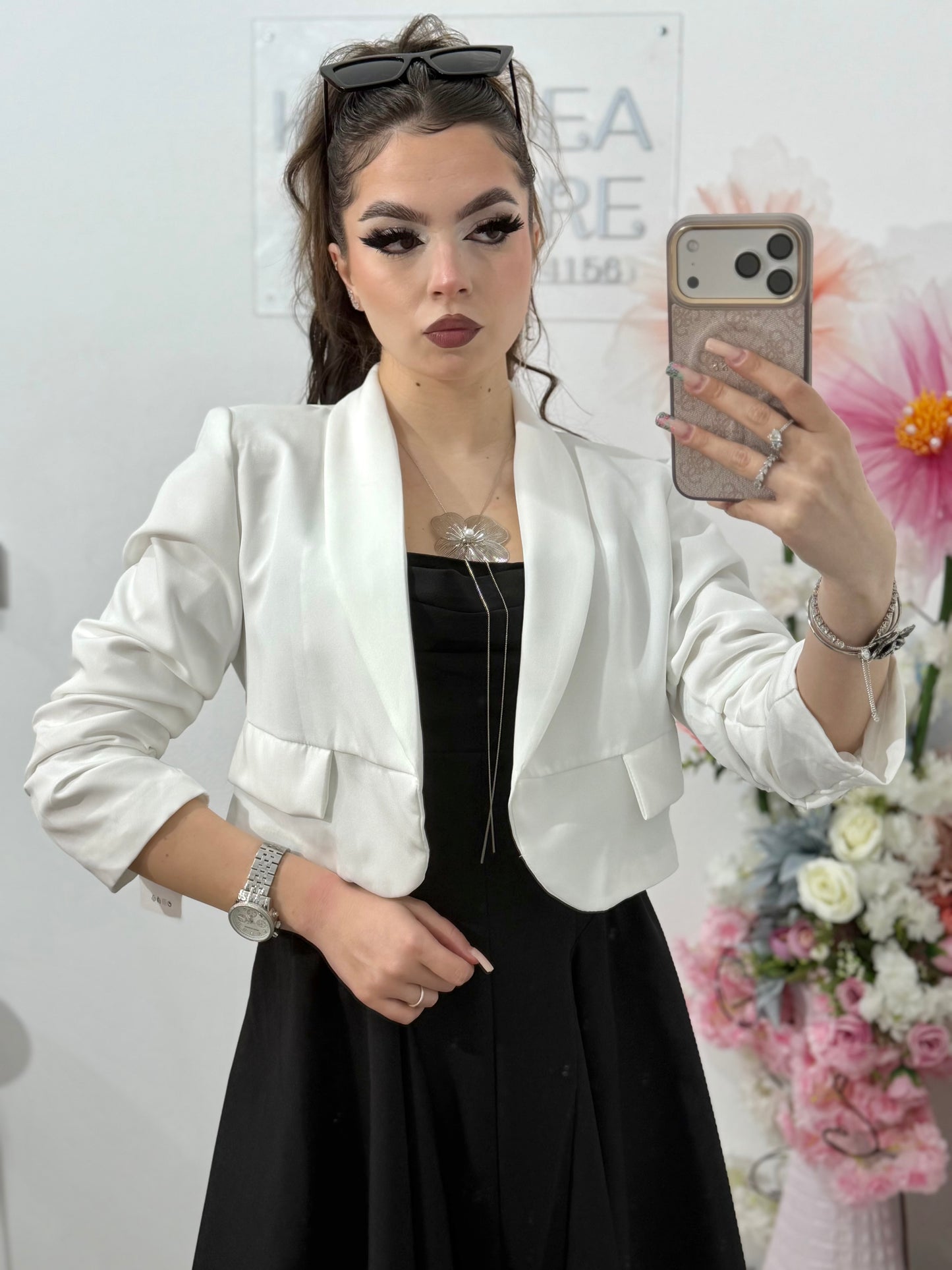 Sacou elegant alb MONIK