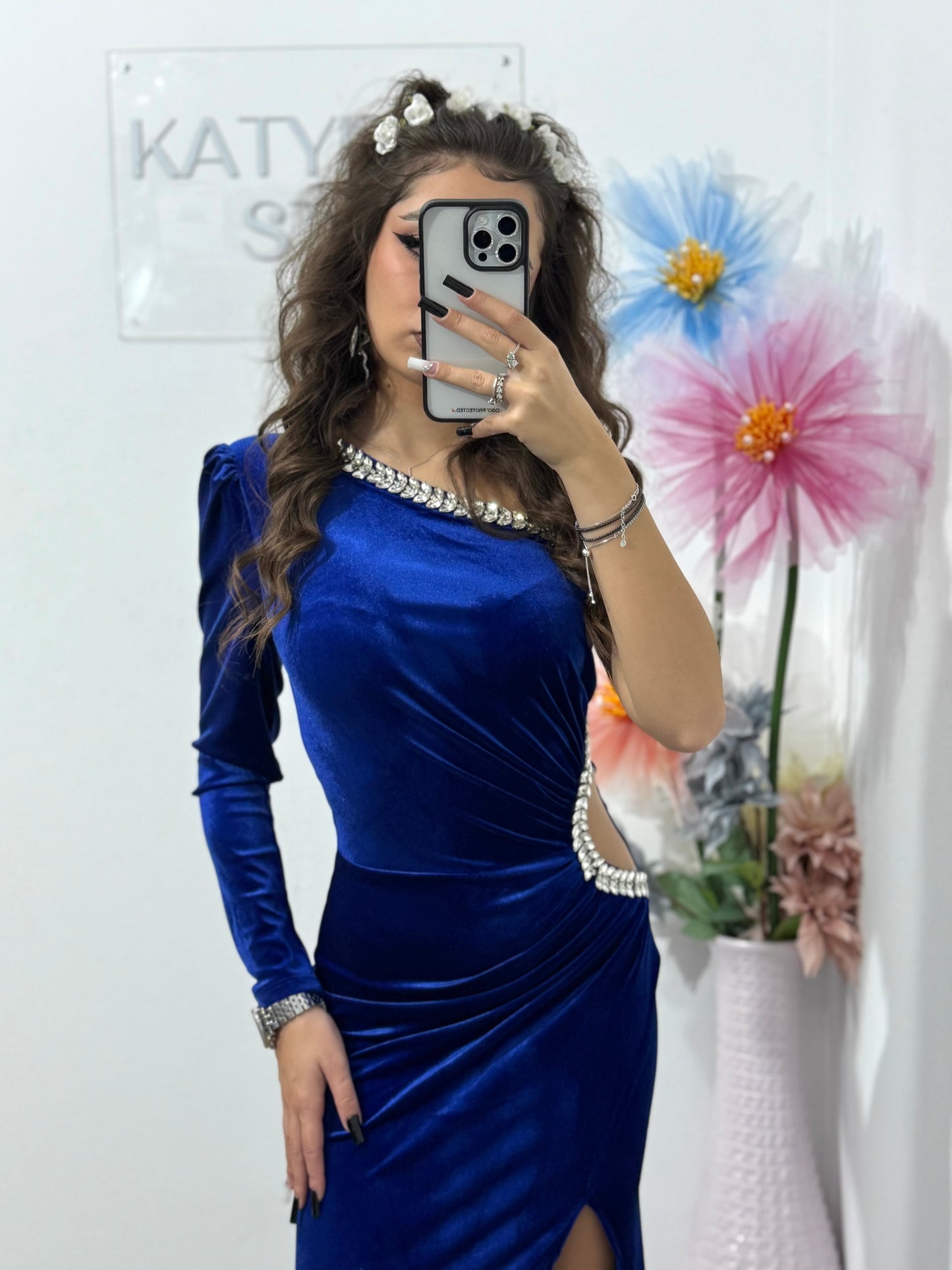 Rochie lunga din catifea Helena