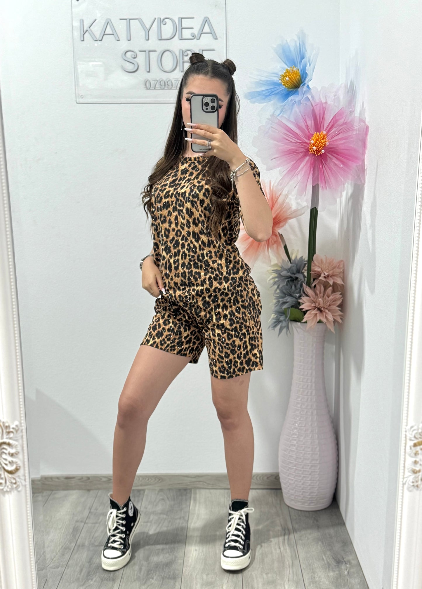 Compleu Animalprint cu cristale