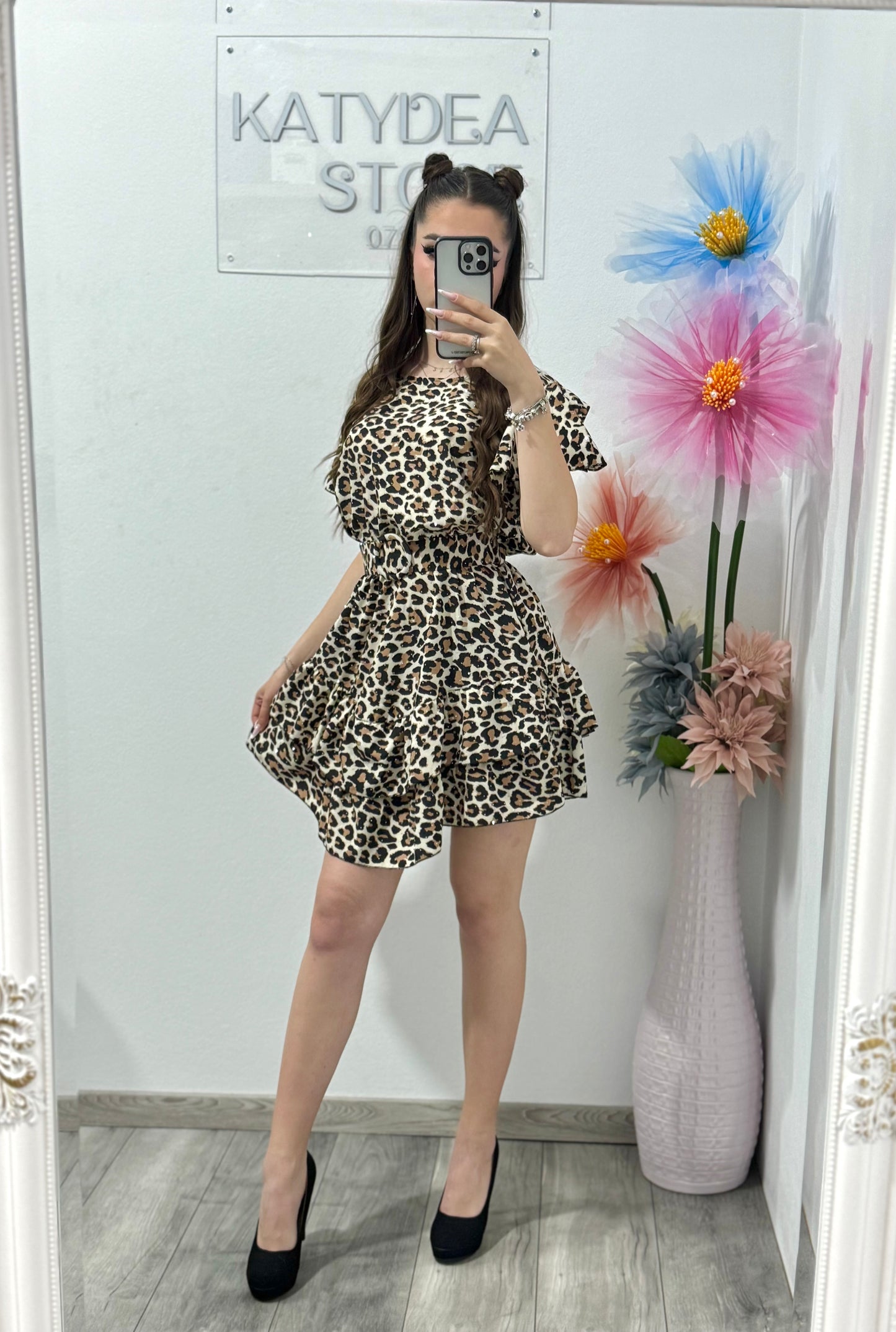 Rochie casual cu animalprint Karina