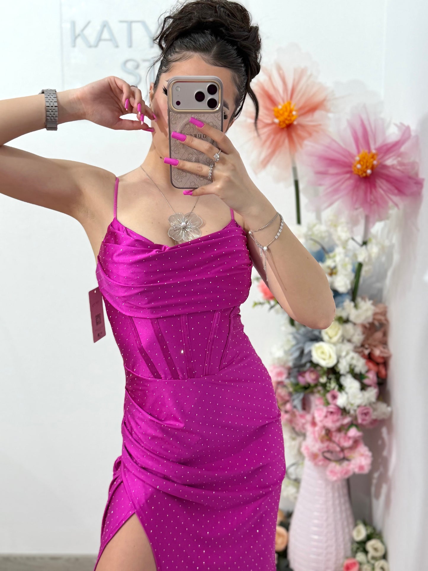 Rochie lunga fucsia Laura