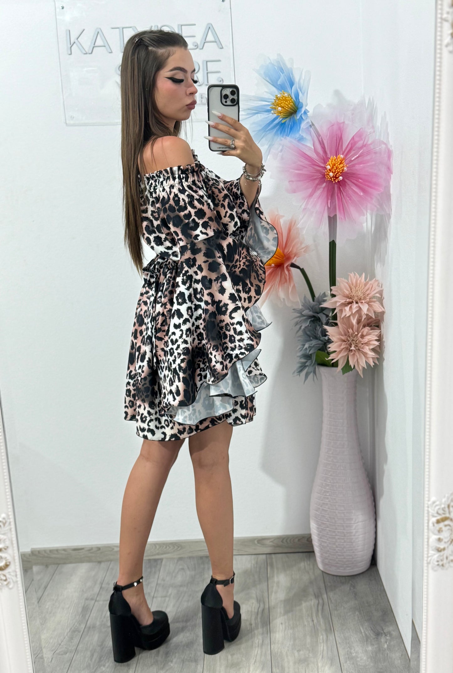 Rochie cu imprimeu Animalprint Alina