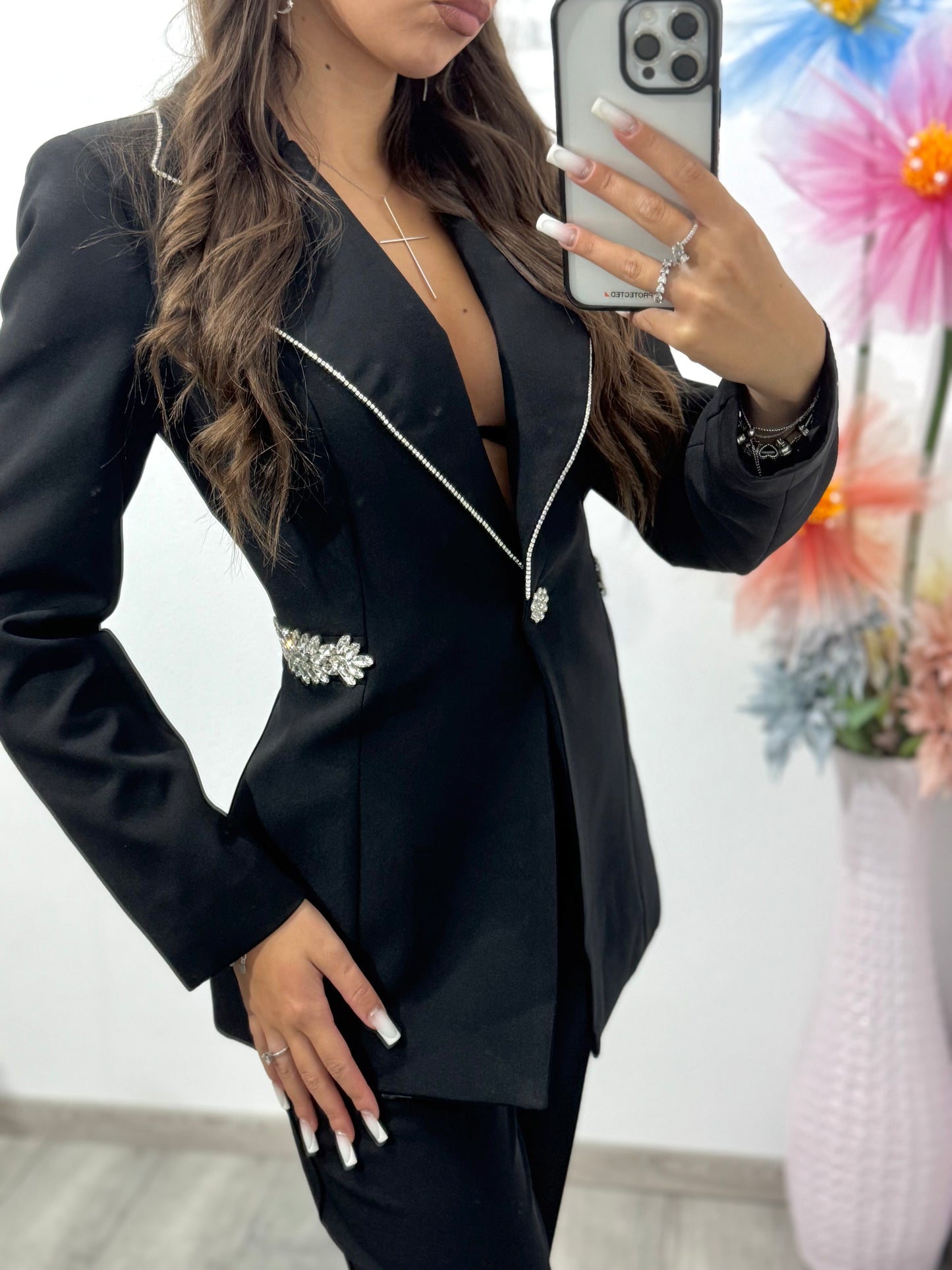 Costum elegant negru Brianna