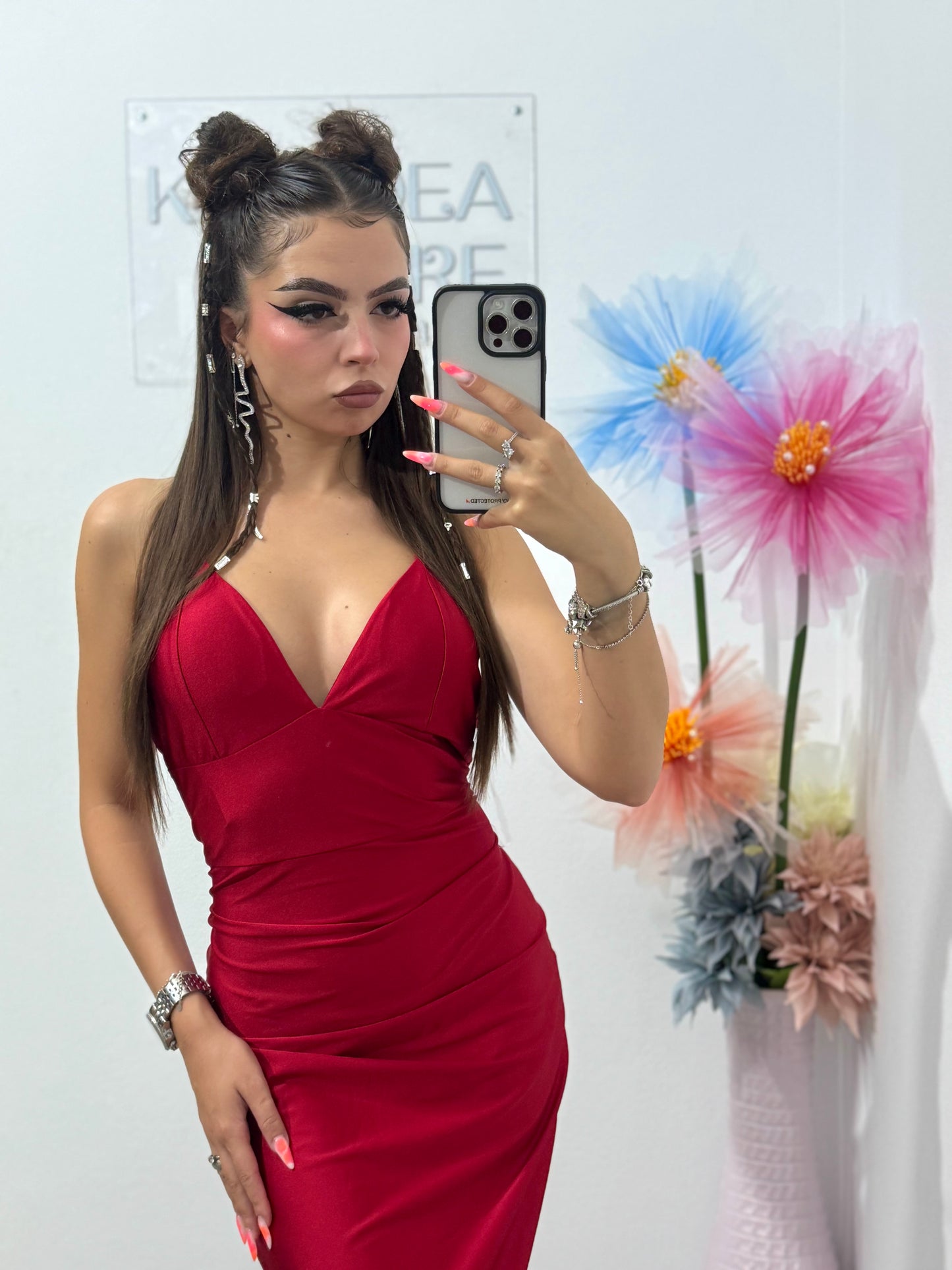 Rochie cu lanț roșie Katy