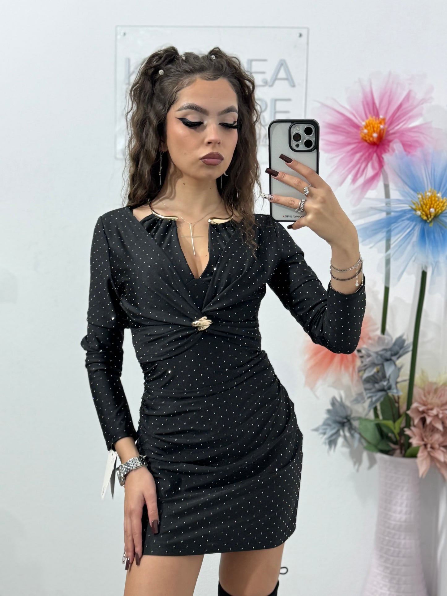 Rochie cu cristale ștanțate Bella