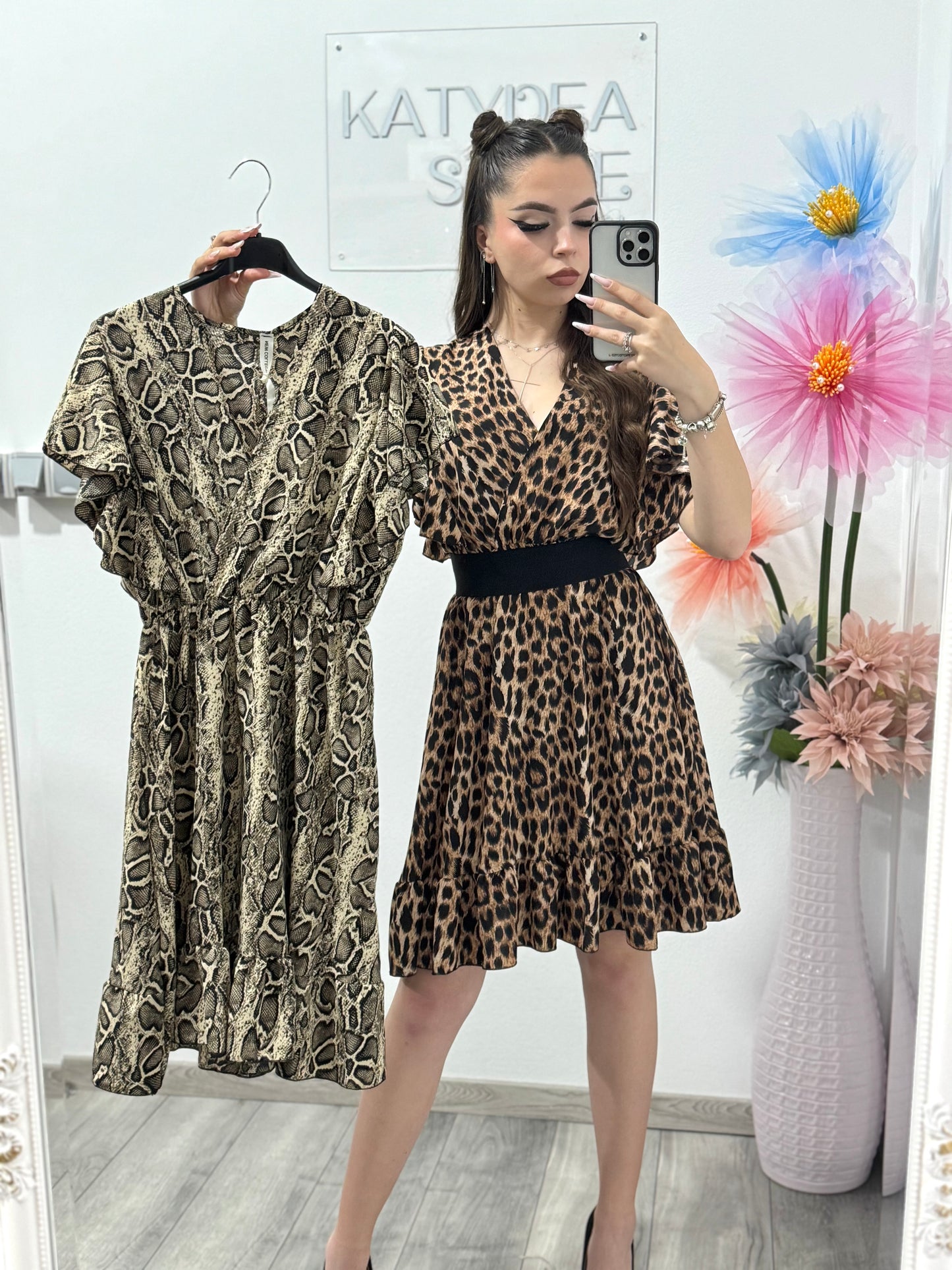Rochie cu diverse imprimeuri Leyla