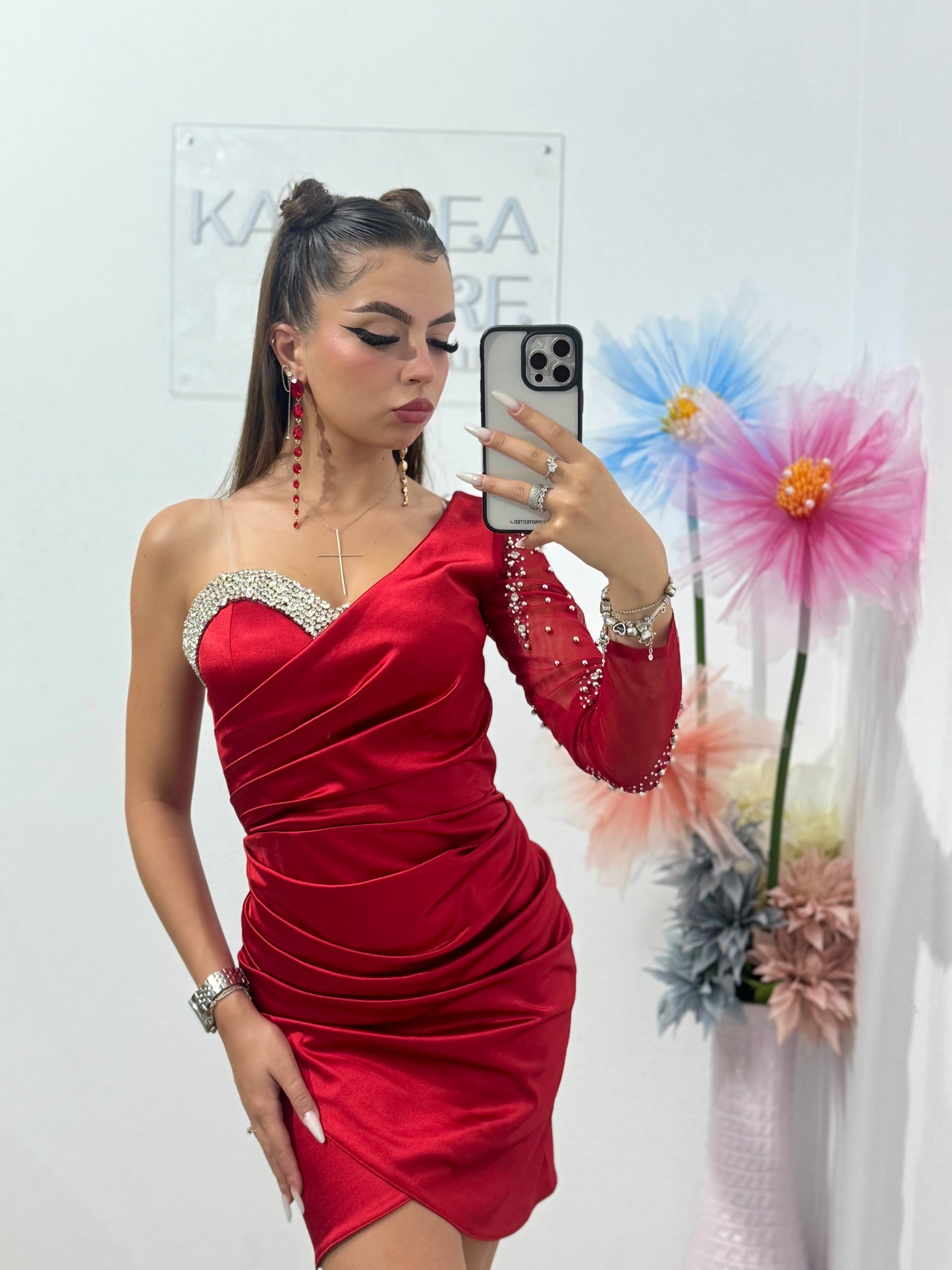 Rochie elegantă roșie Annais