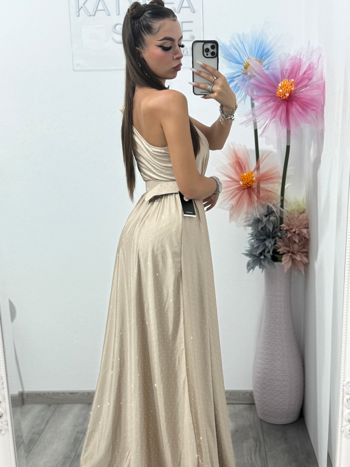 Rochie elegantă cu cristale beige Cleopatra