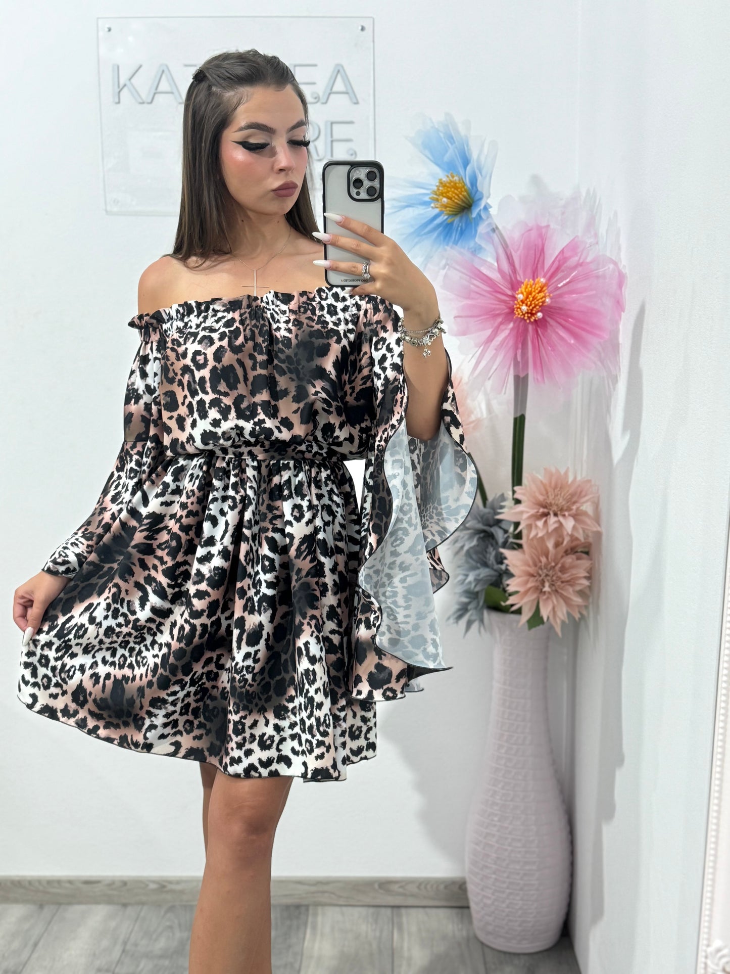Rochie cu imprimeu Animalprint Alina