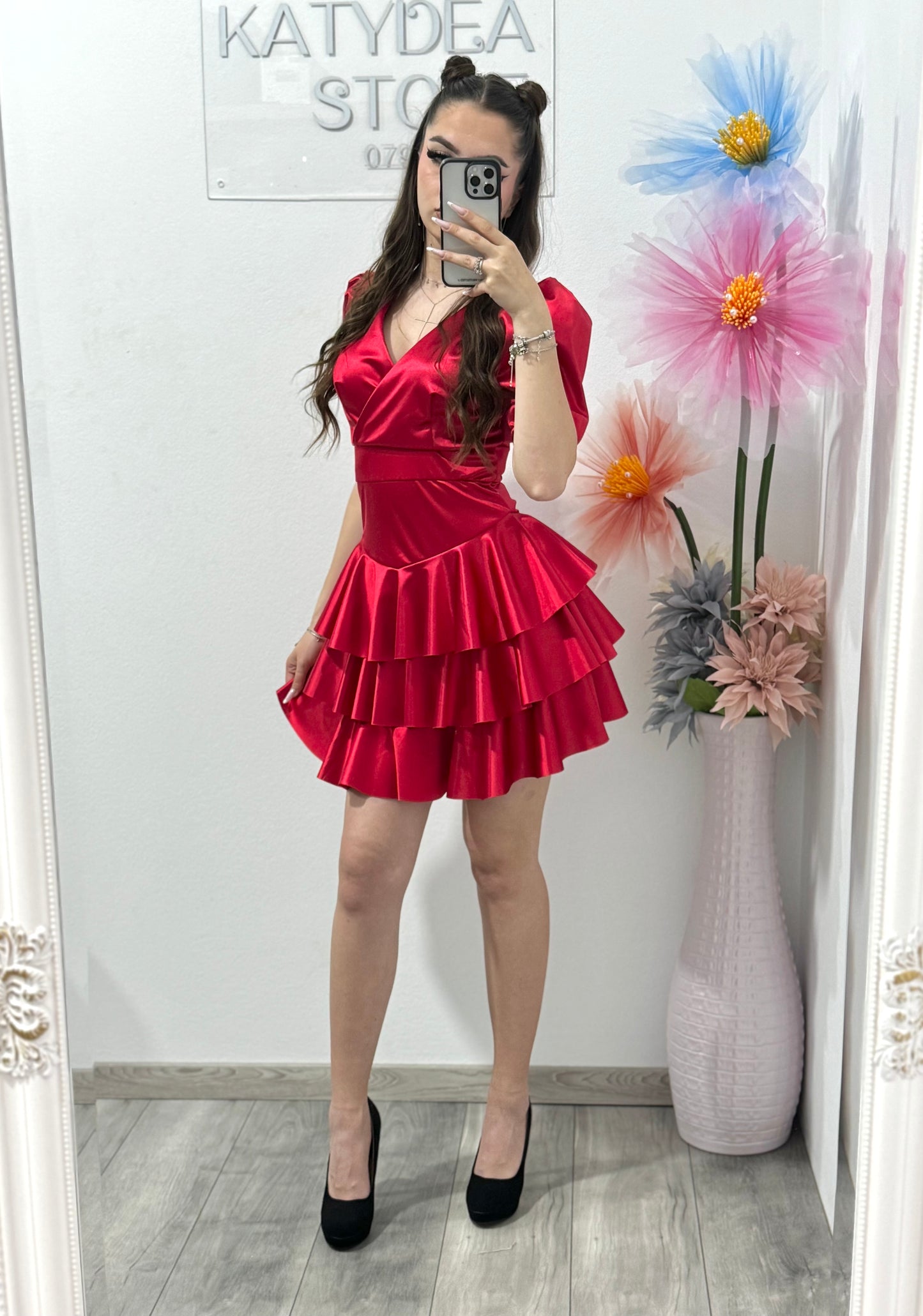 Rochie elegantă Sofia rosie
