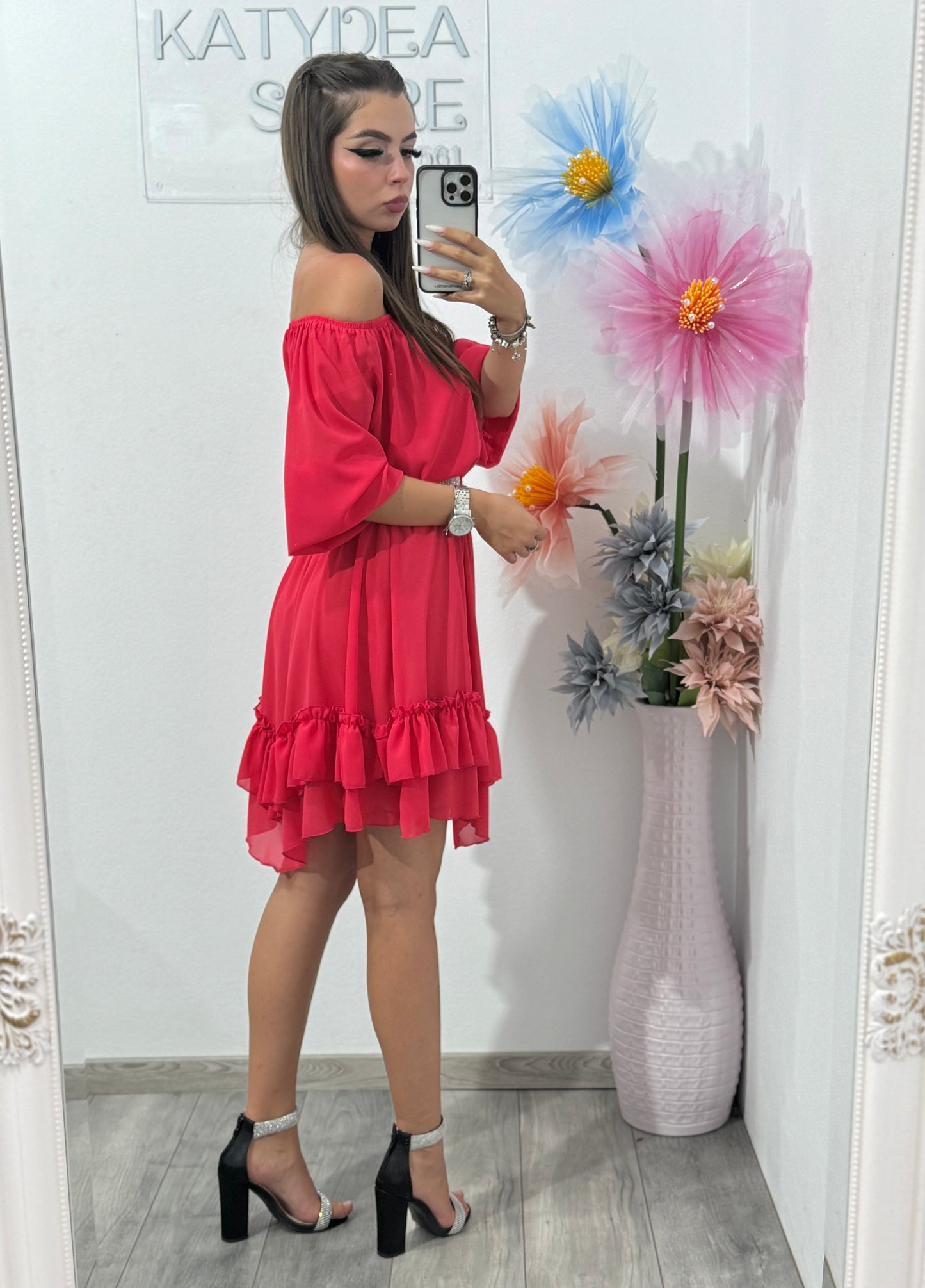 Rochie din voal corai Carla