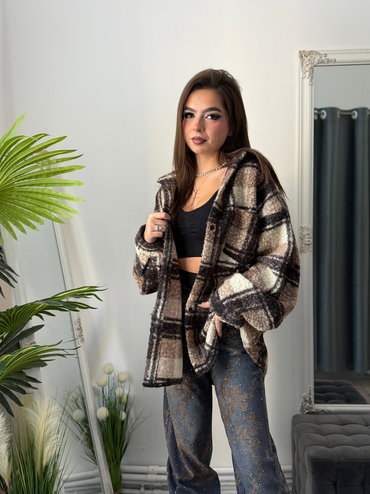 Cămașă tip oiță BROWN