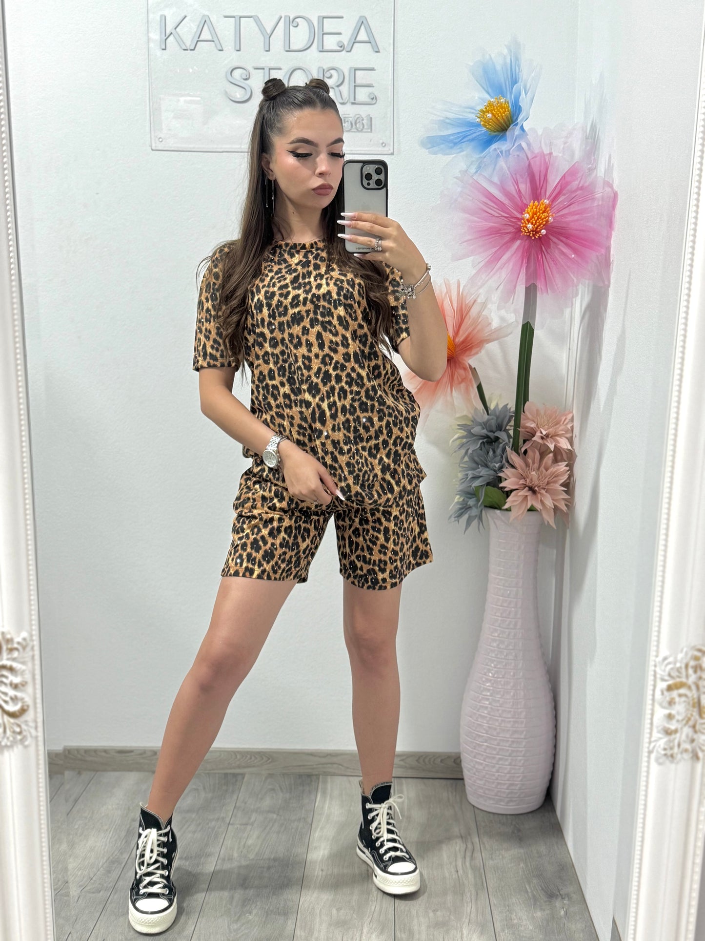 Compleu Animalprint cu cristale