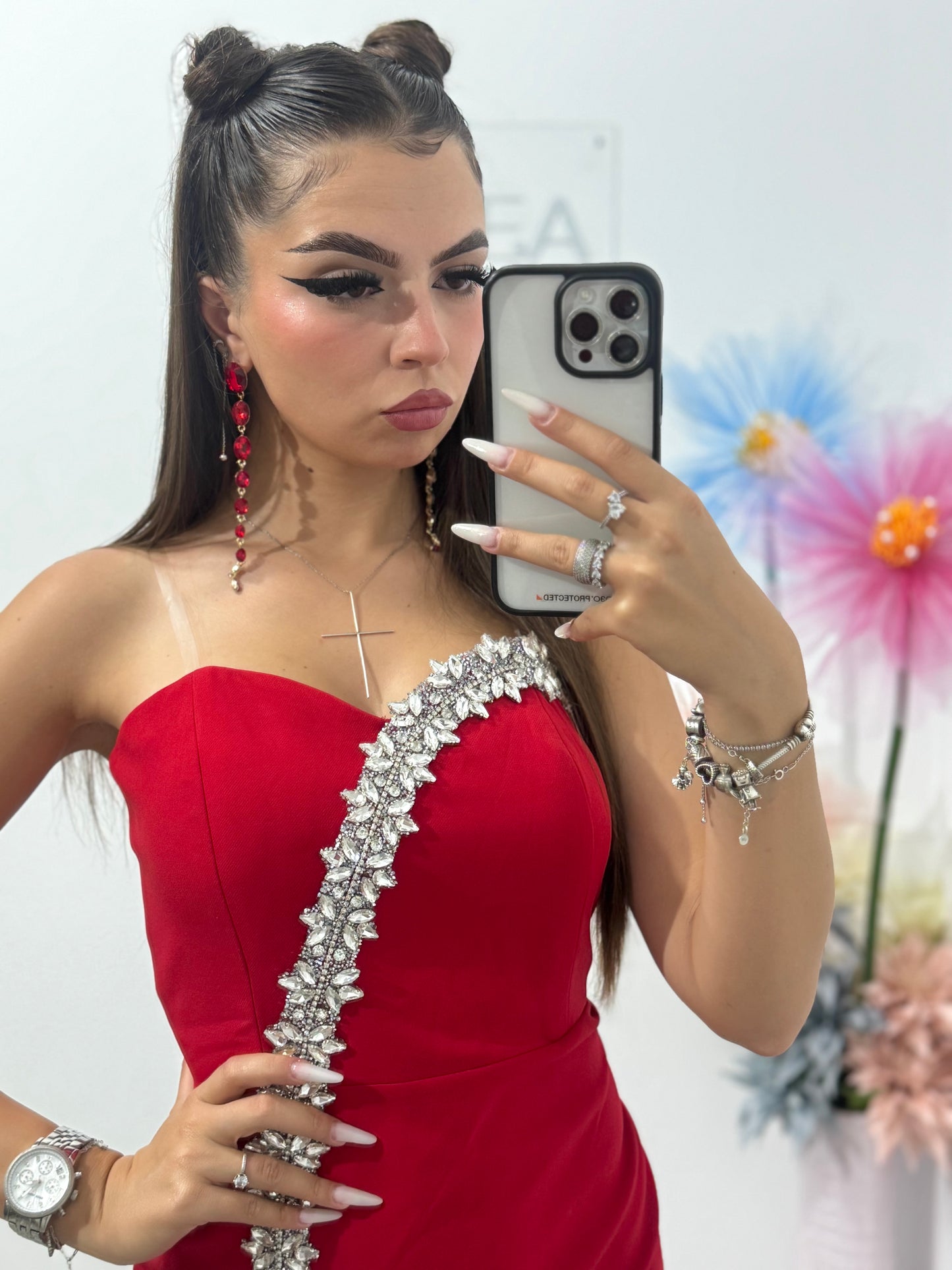 Rochie elegantă roșie Adelinne
