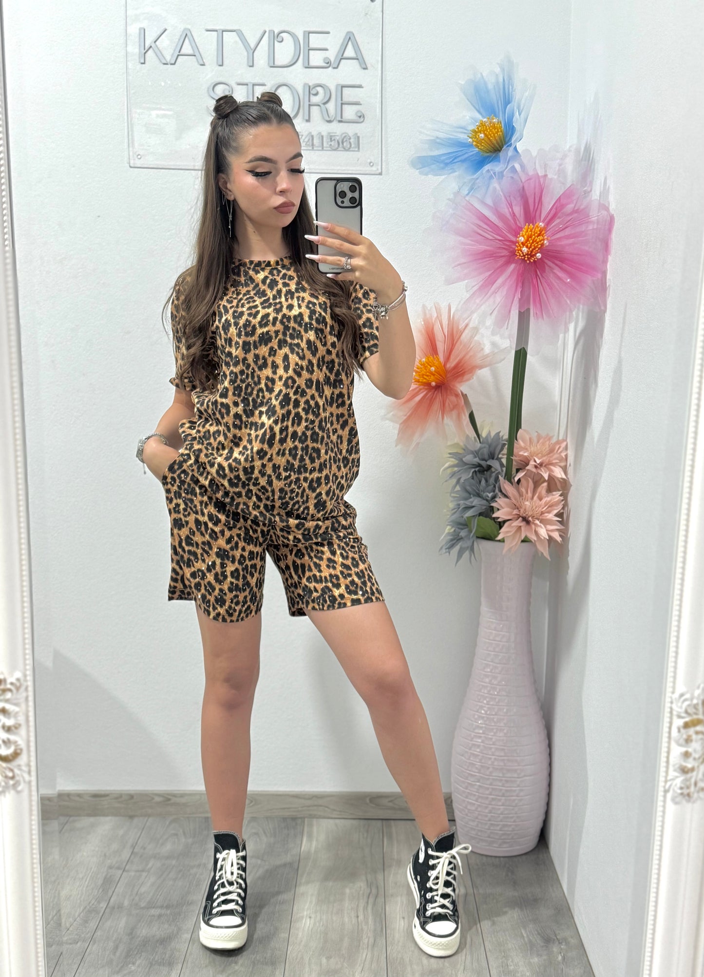 Compleu Animalprint cu cristale