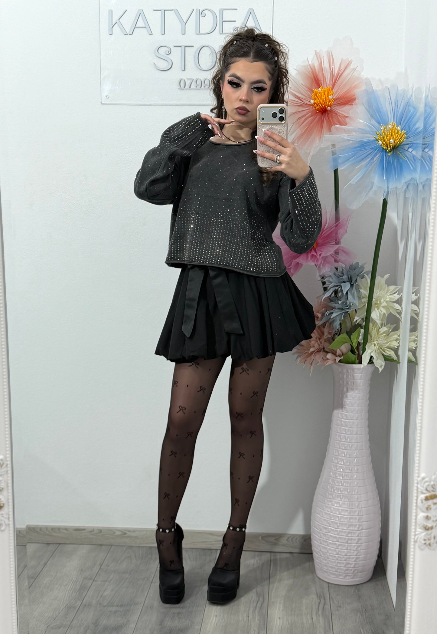 Bluză cu cristale ștanțate MARTA