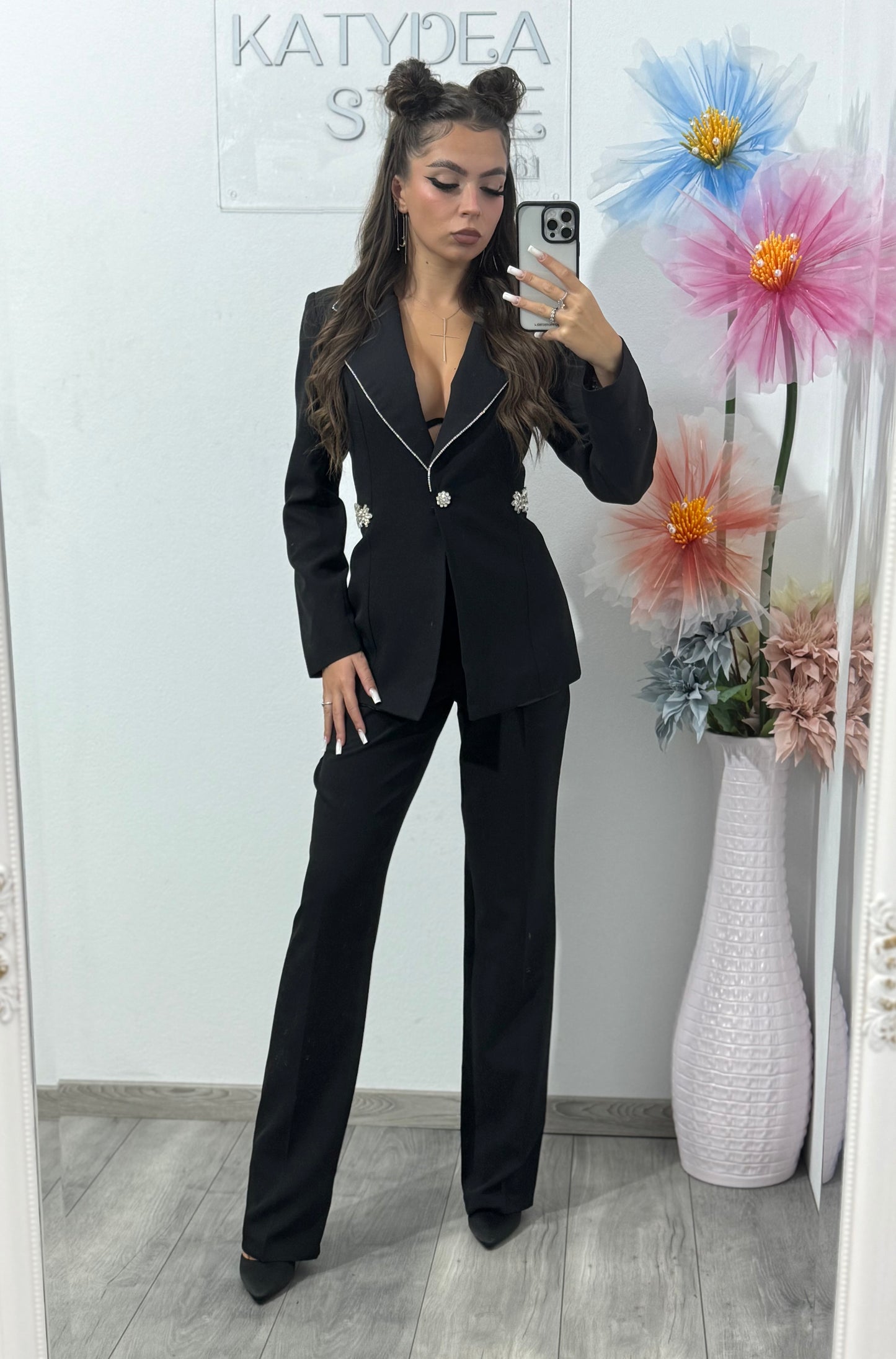 Costum elegant negru Brianna