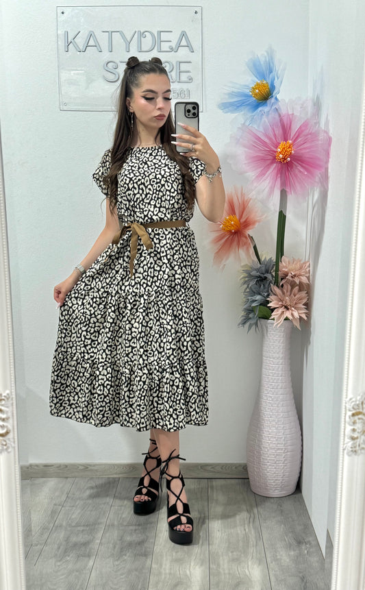 Rochie midi cu imprimeu Karla