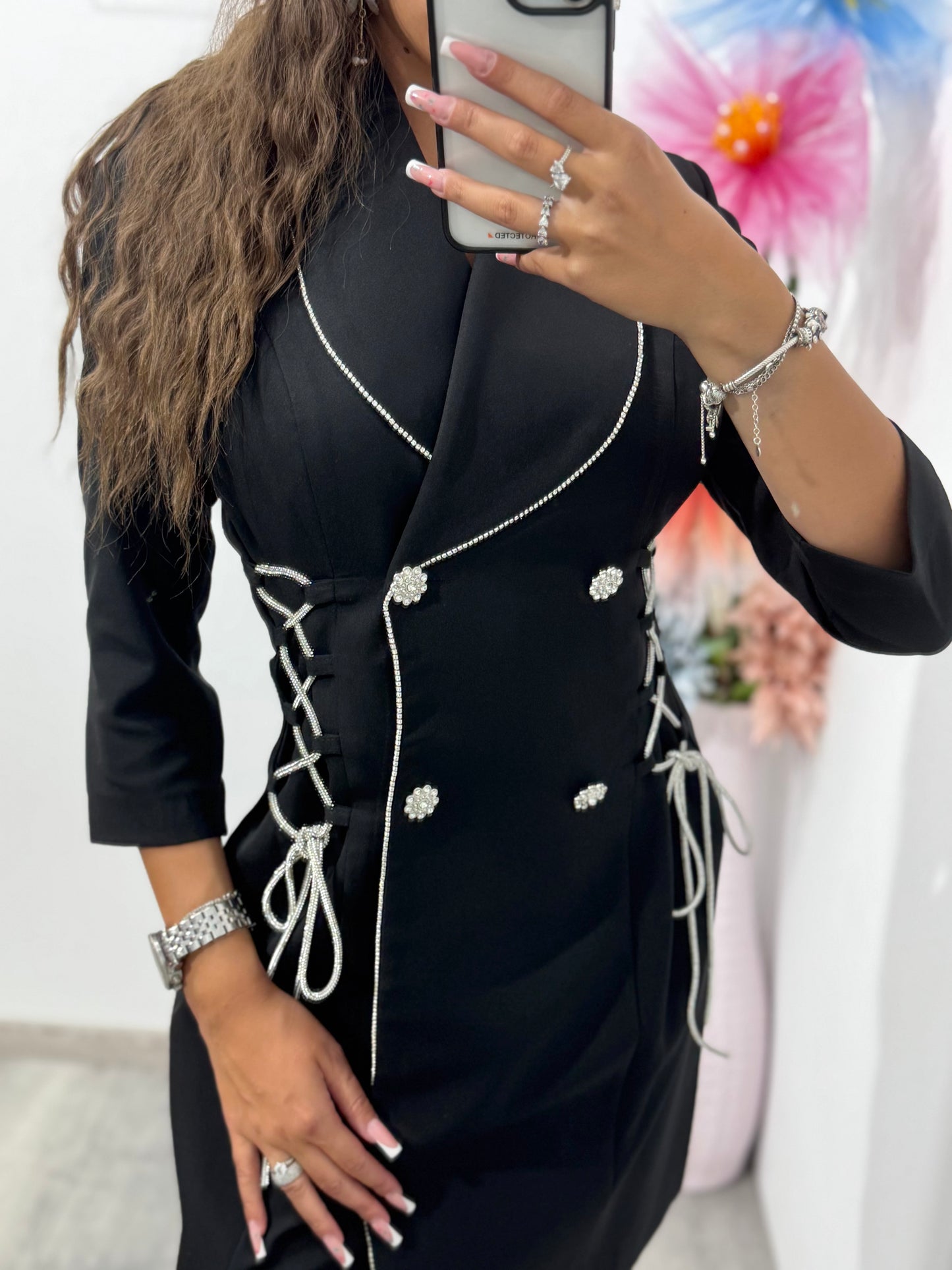 Rochie tip sacou cu accesoriu în talie Carla