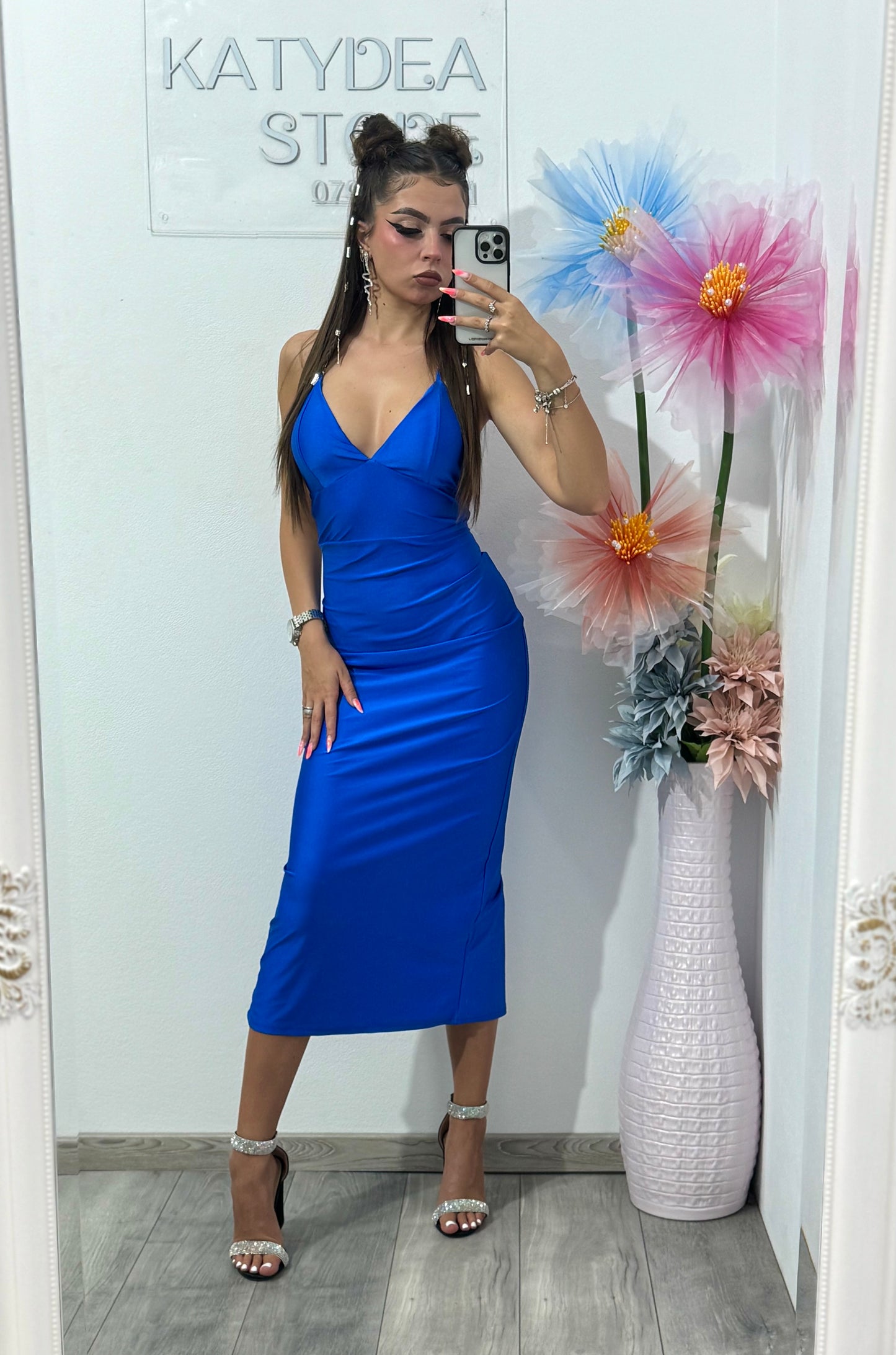 Rochie cu lanț albastru electric Katy