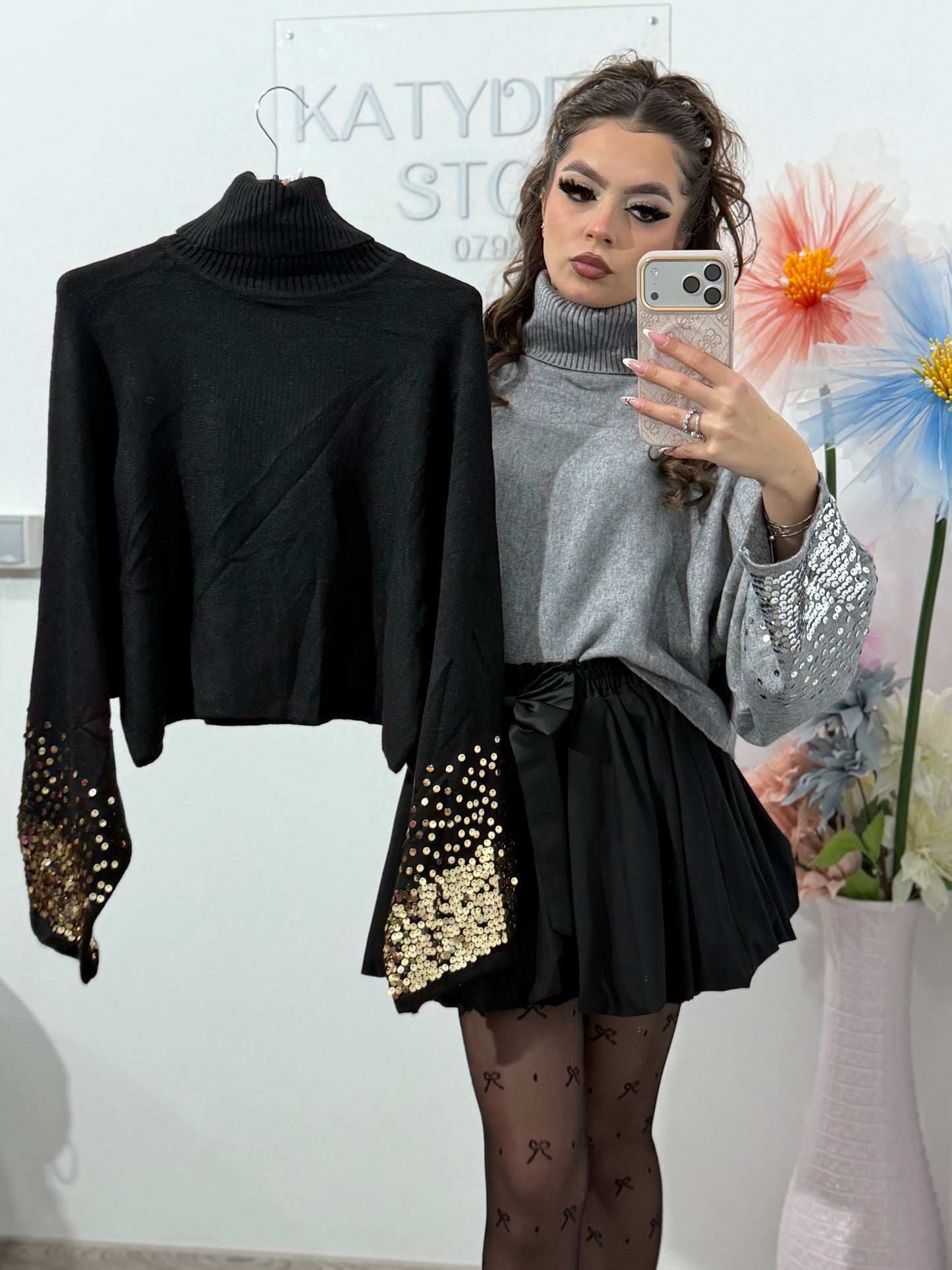 Pulover cu paiete KARLA