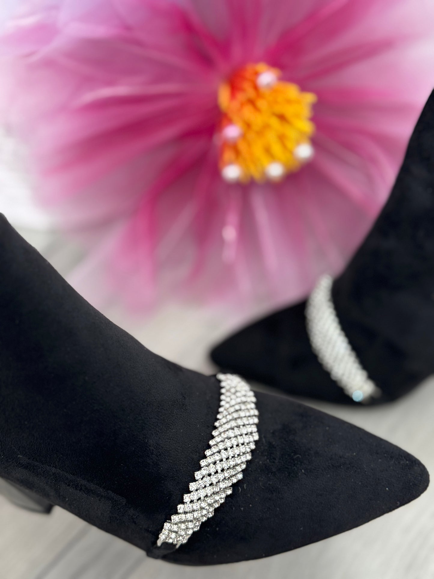 Botine din piele întoarsă Sparkle